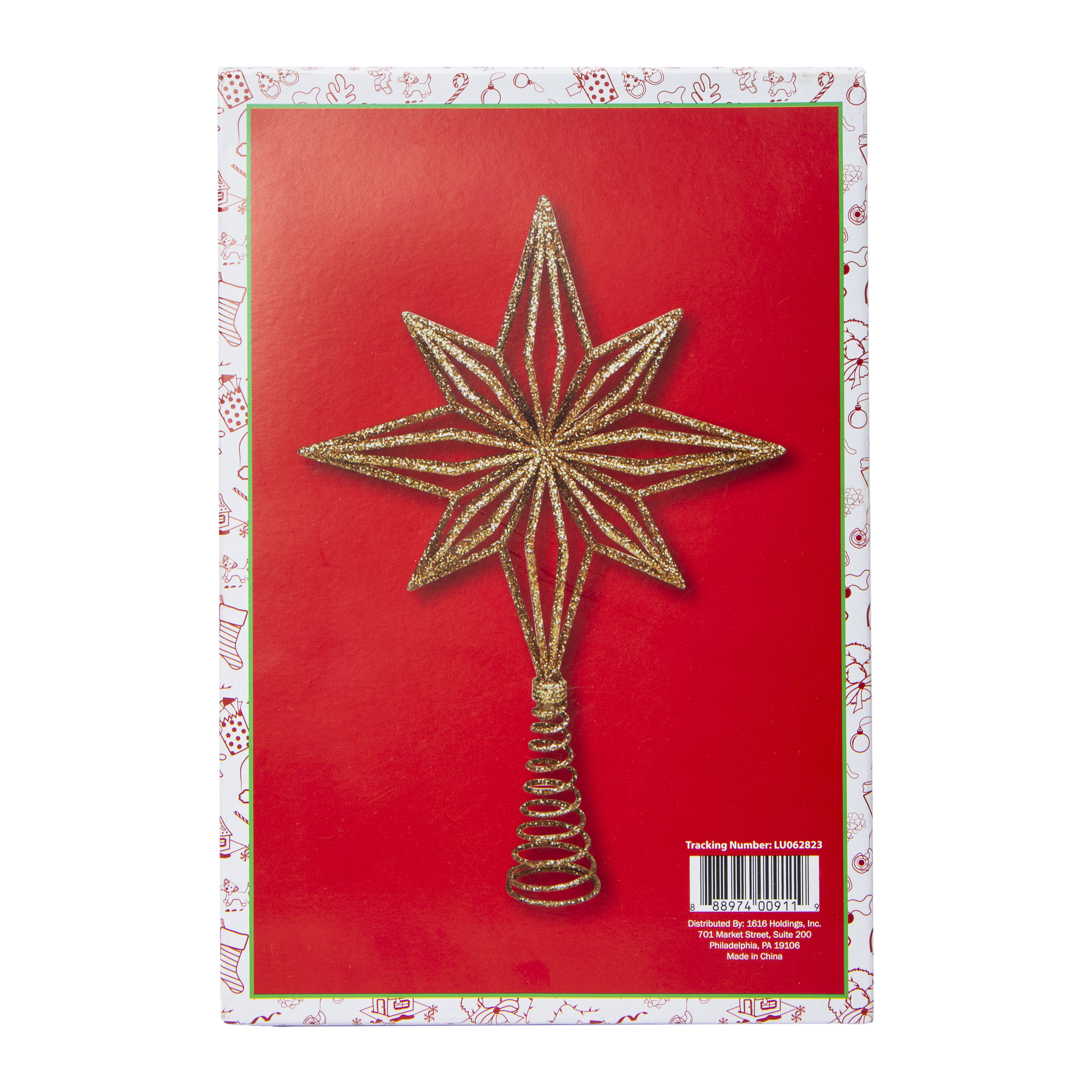 Glitter Star Tree Topper 9.25in
