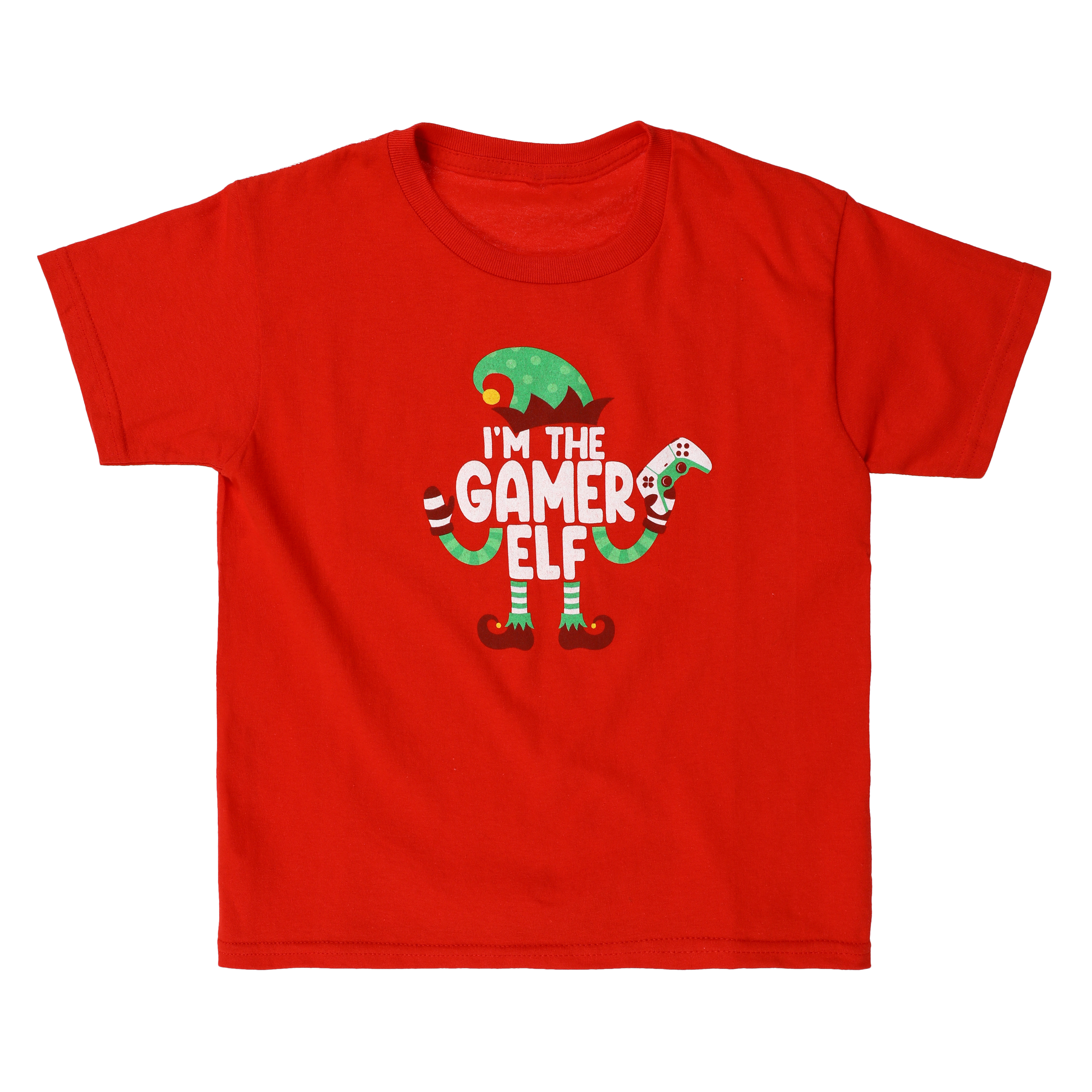 Kid's Gamer Elf Family Christmas Graphic Tee
