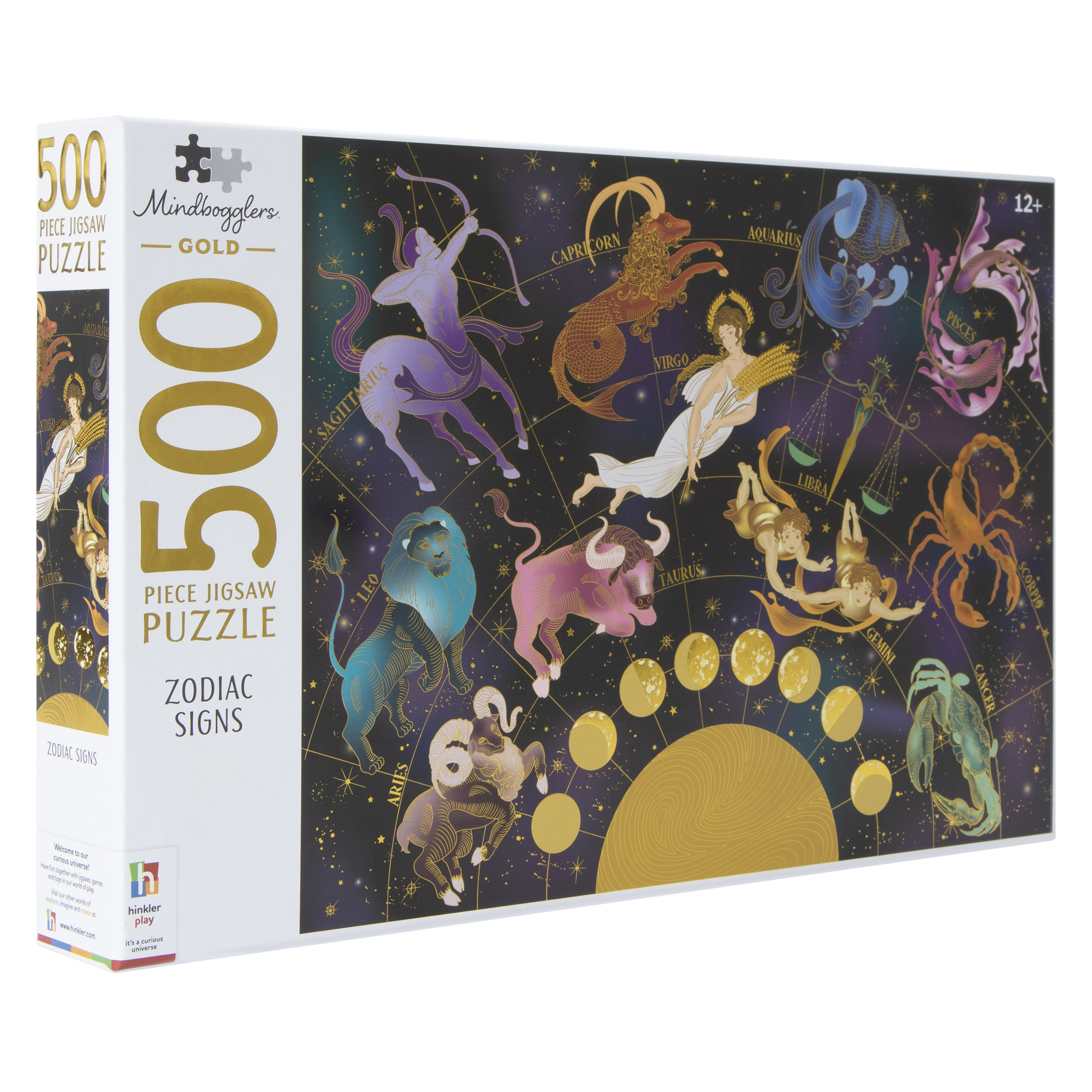 Mindbogglers™ Gold Zodiac Signs 500-Piece Jigsaw Puzzle
