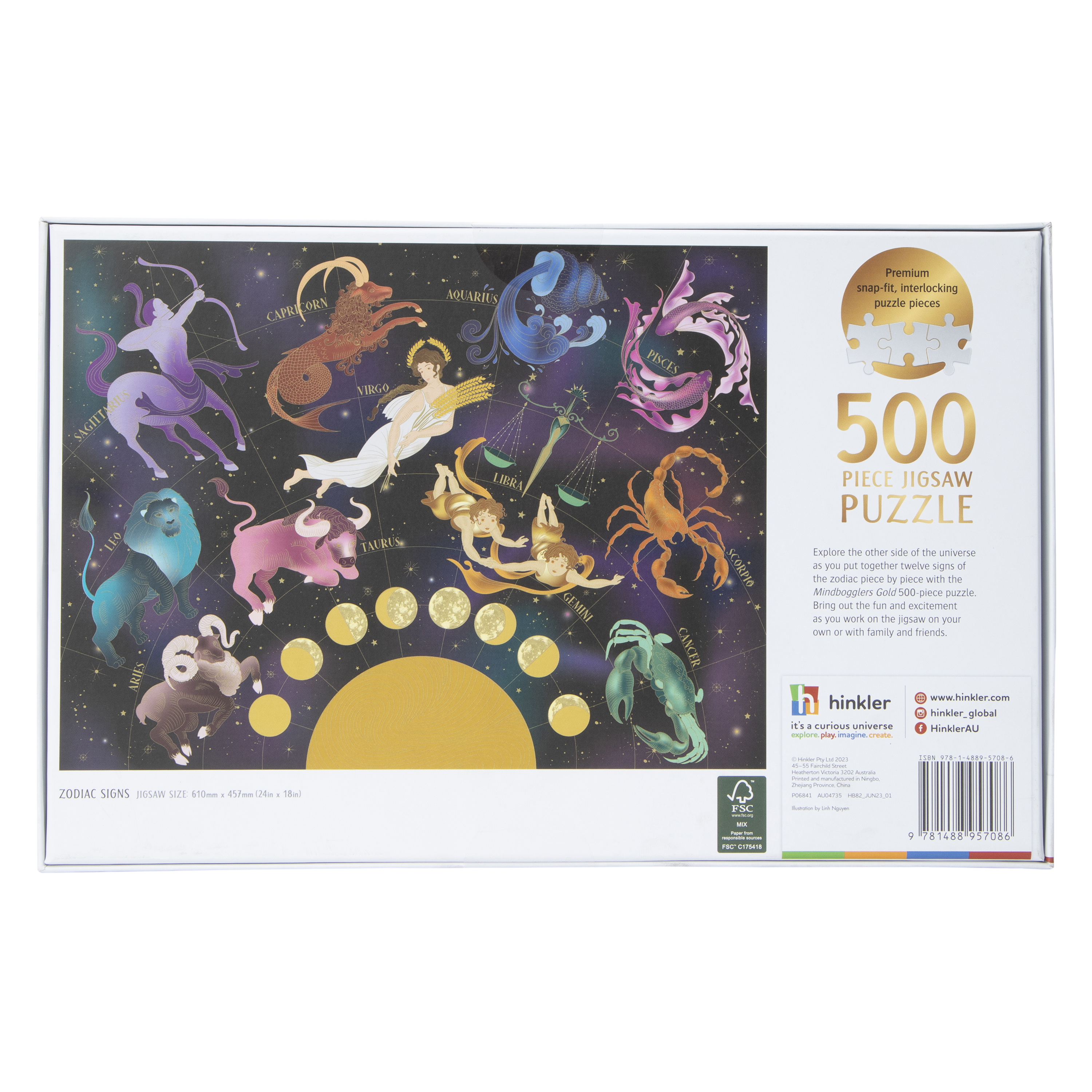 Mindbogglers™ Gold Zodiac Signs 500-Piece Jigsaw Puzzle