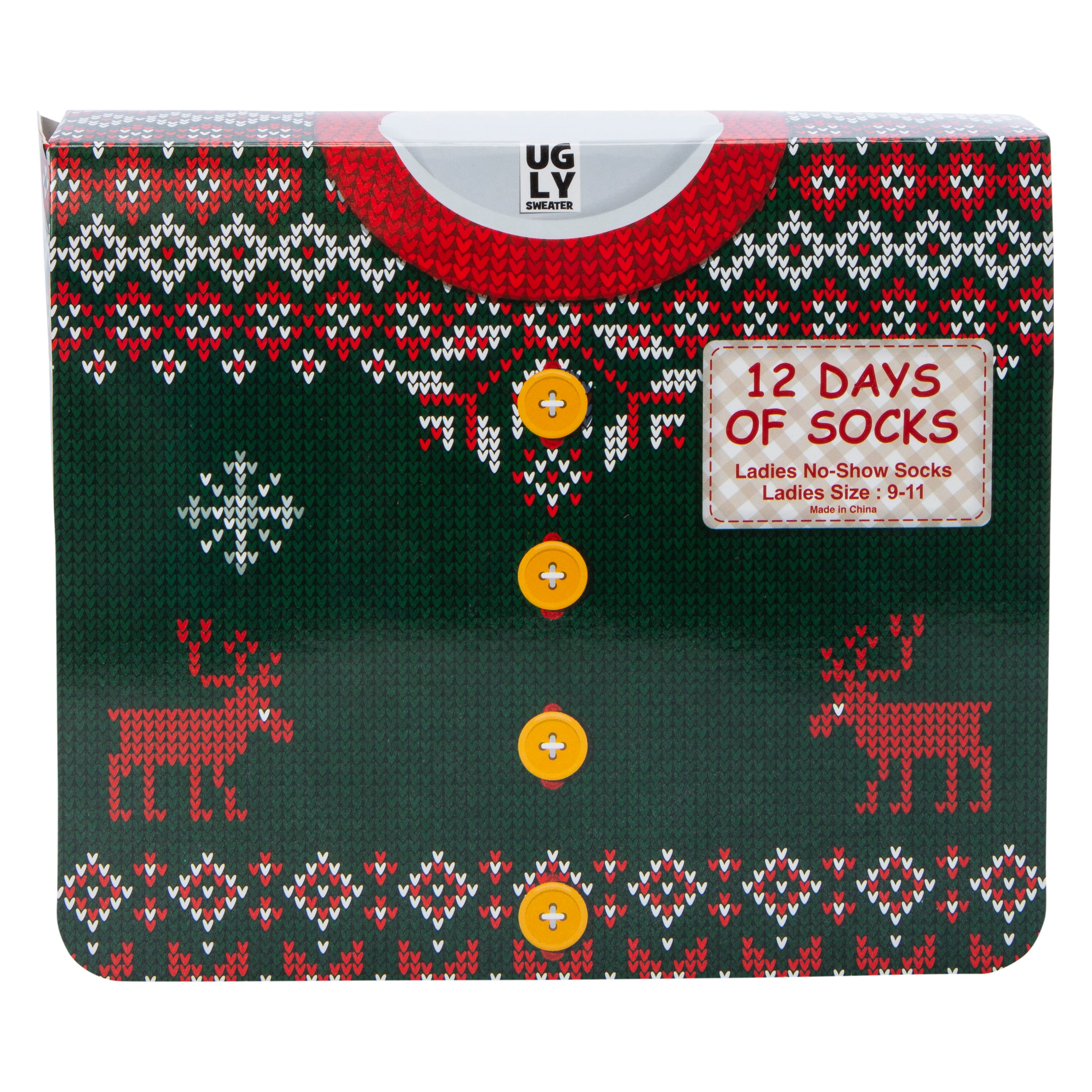 12 Days Of Ladies No-Show Socks Advent Calendar - Sweater