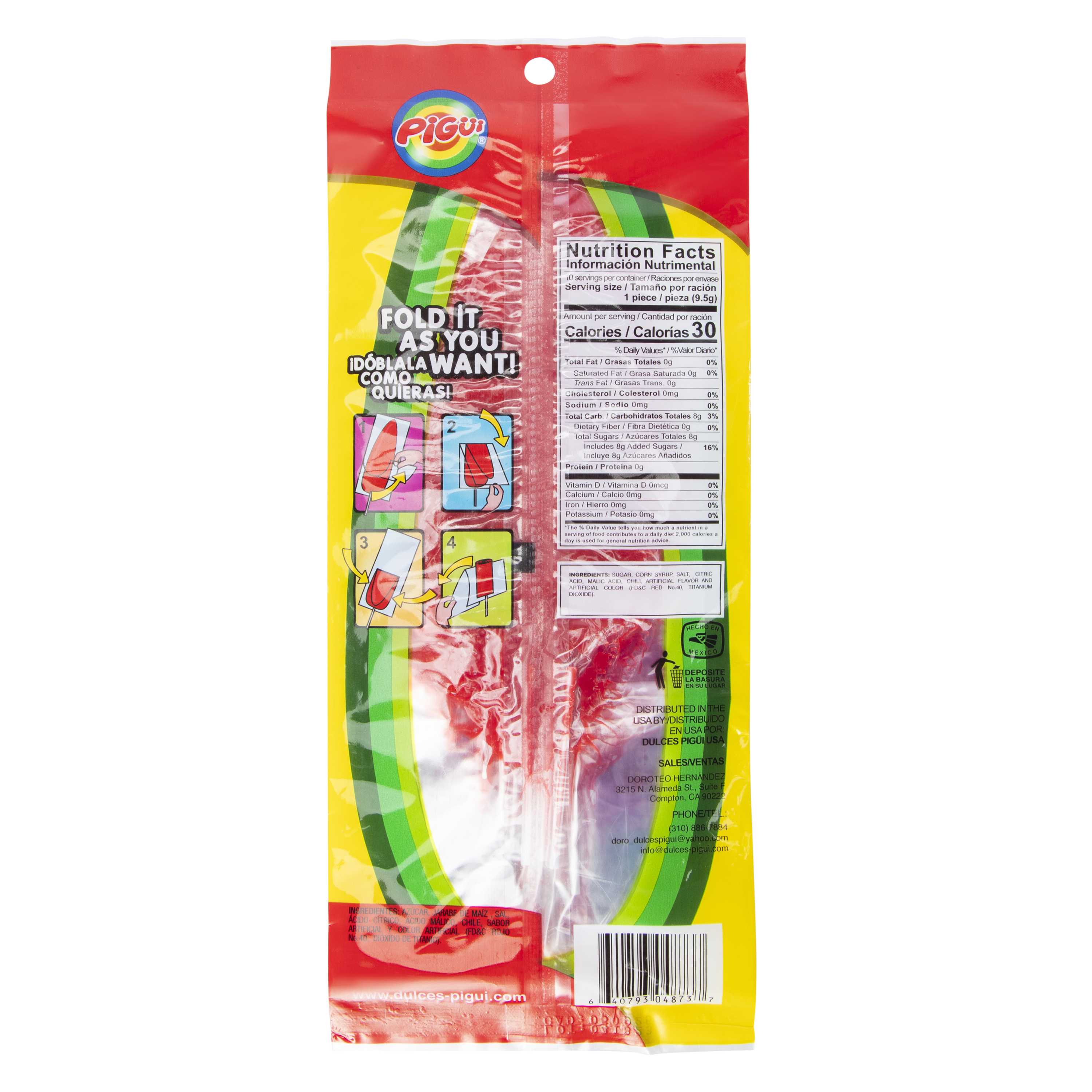 Pigui® Slaps Lollipops 10-Count - Watermelon