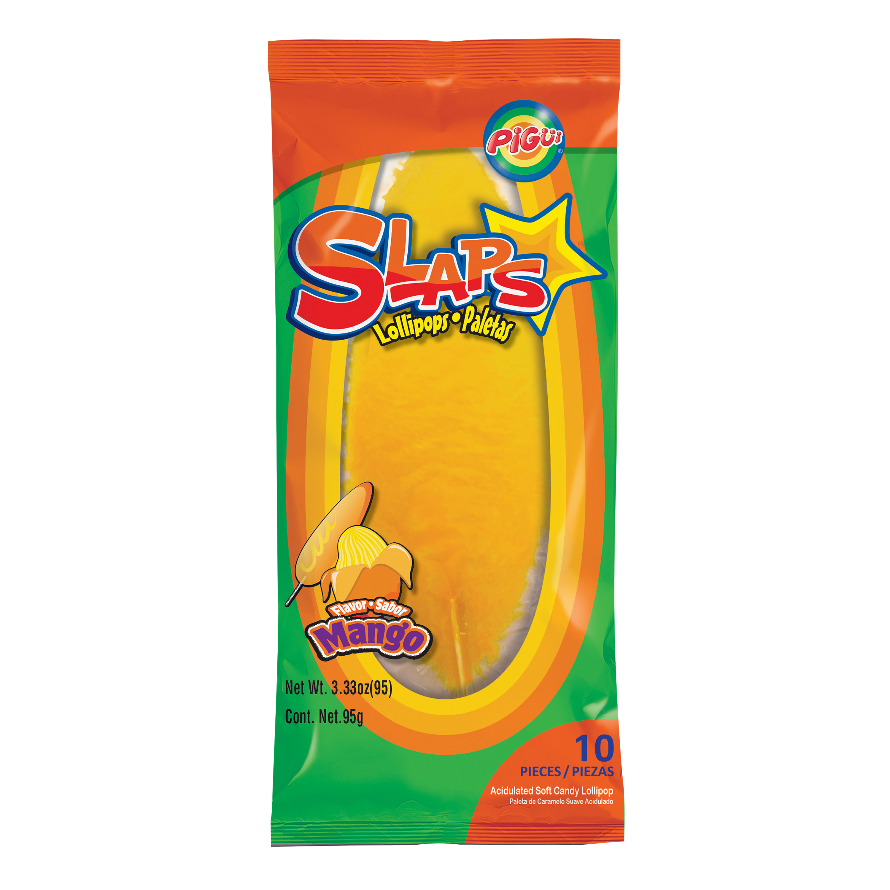 Pigui® Slaps Mango Lollipops 10-Count