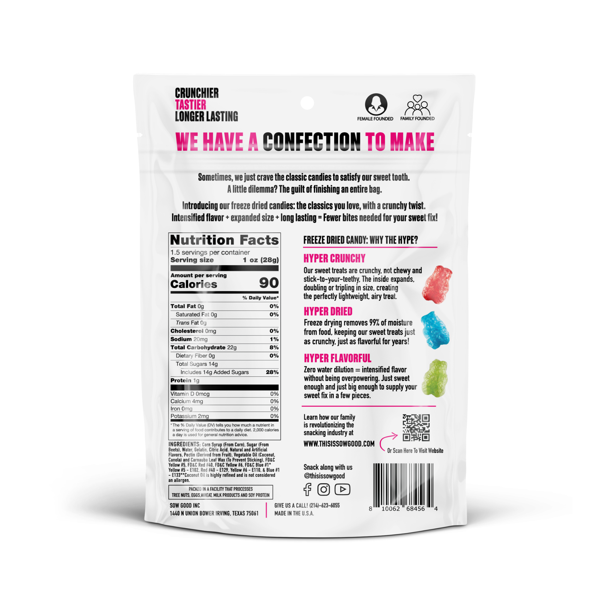 Sow Good Candy® Freeze Dried Crunchy Bears 1.5oz