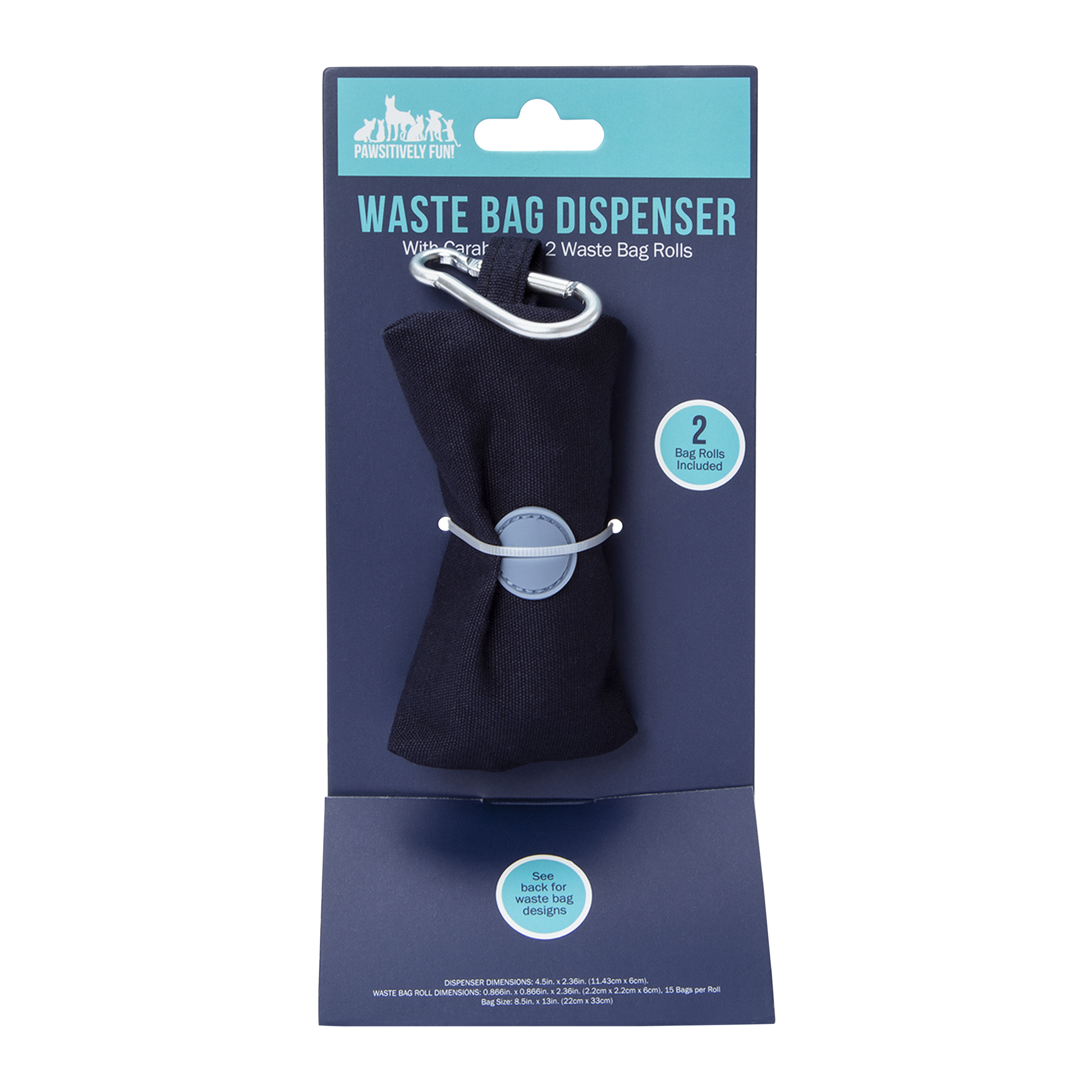Waste Bag Dispenser With 2 Refill Rolls