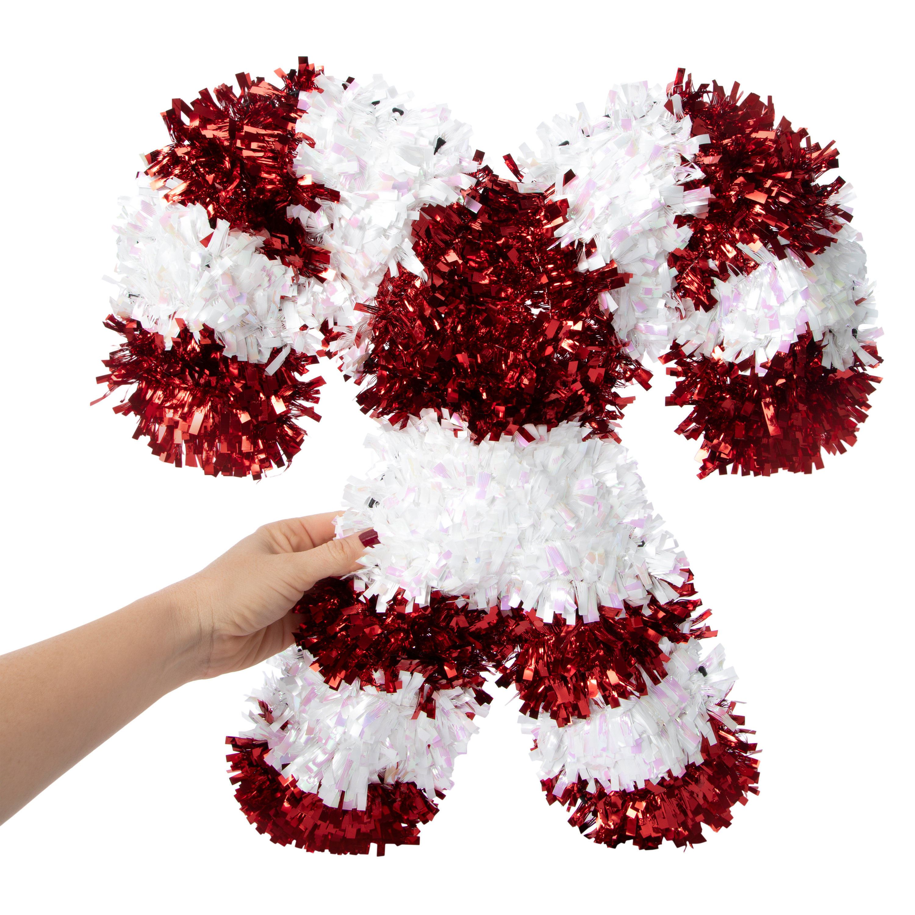 Tinsel Candy Cane Wreath 18in