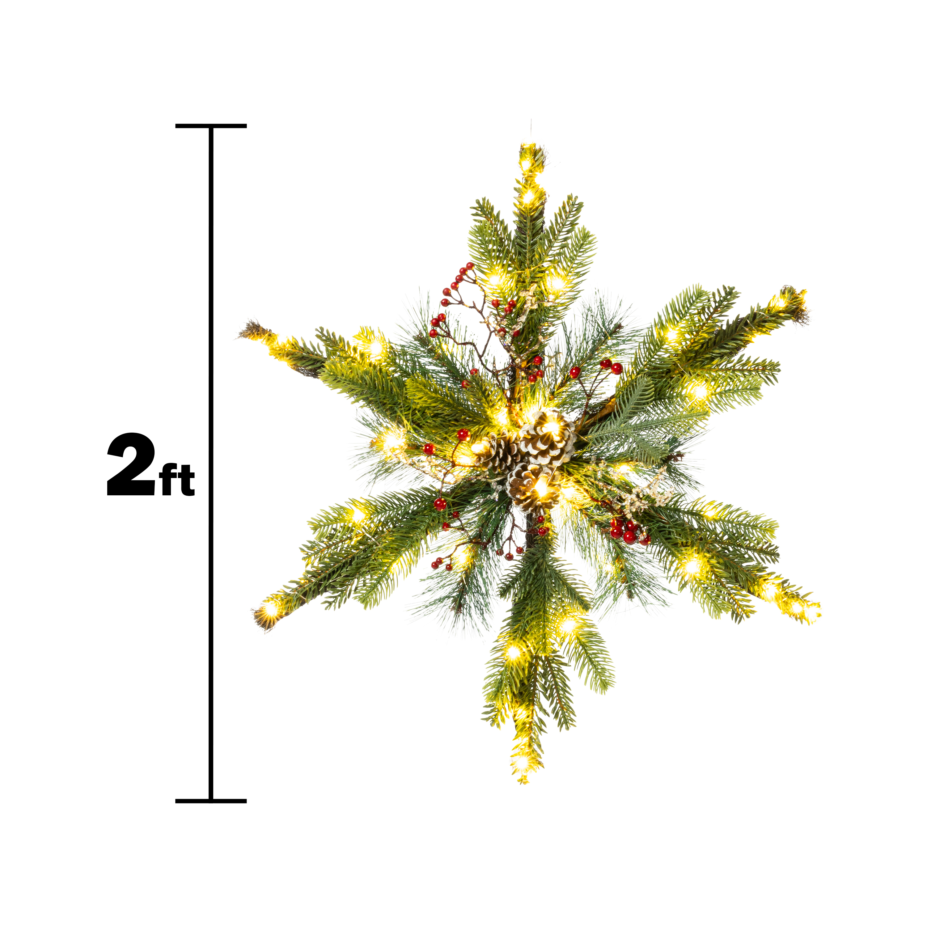 Xl LED Snowflake Wreath 24in x 4.5in