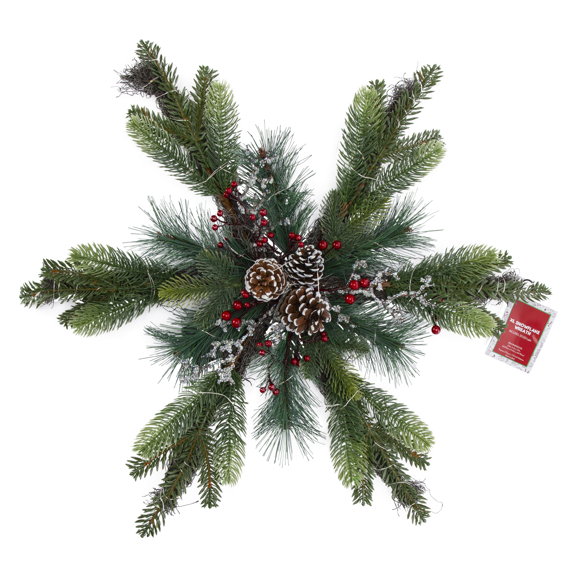 Xl LED Snowflake Wreath 24in x 4.5in