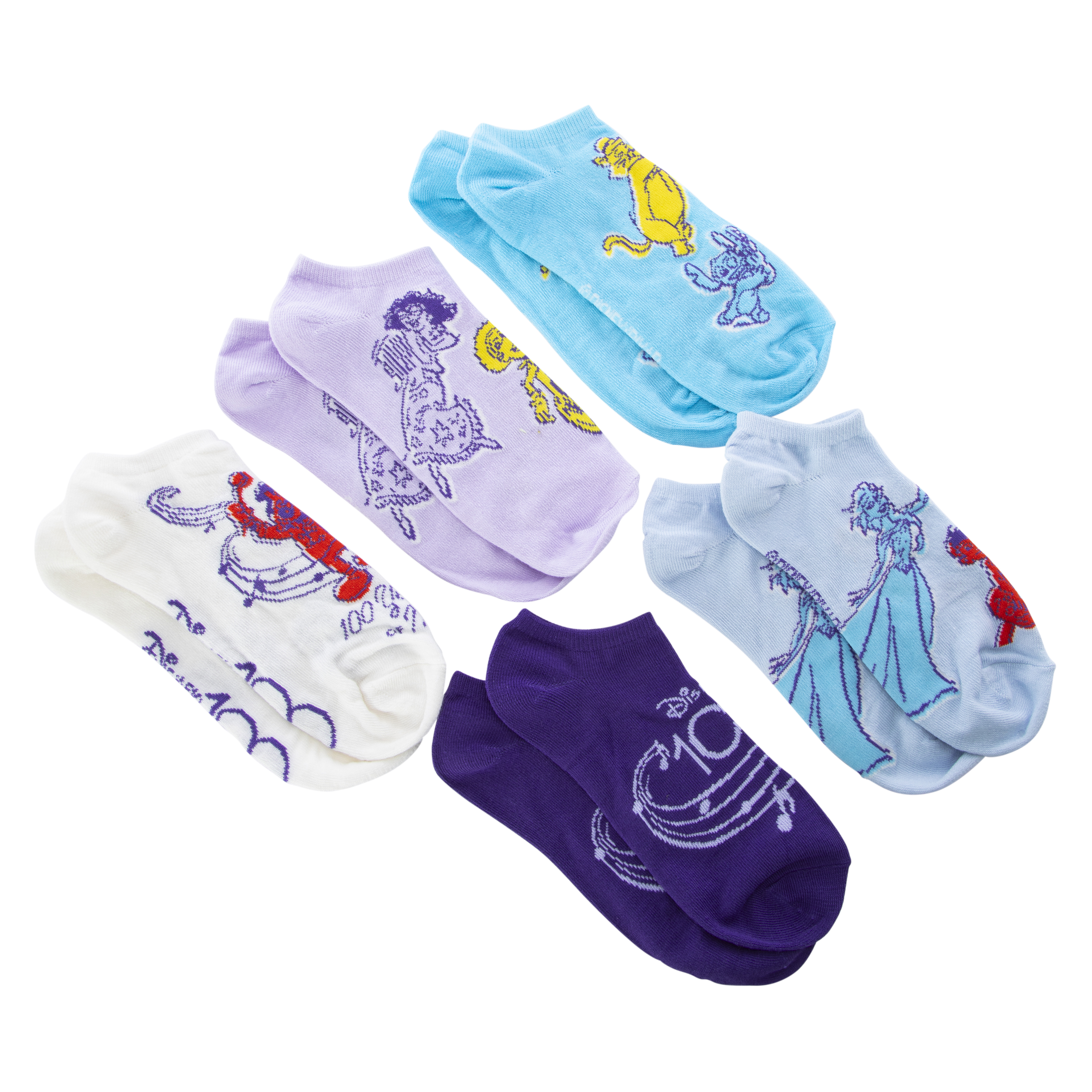 Disney 100 No-Show Socks 5-Pack