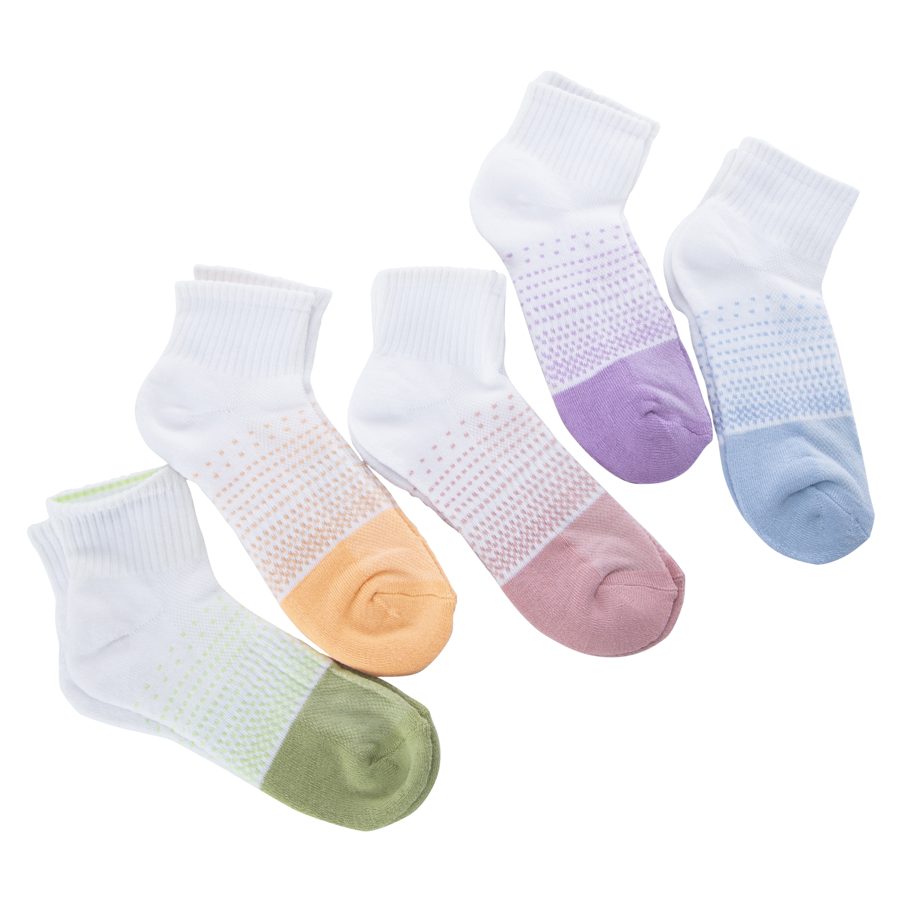 Series-8 Fitness™ Ladies Ombre Performance Quarter Length Socks 5-Pack