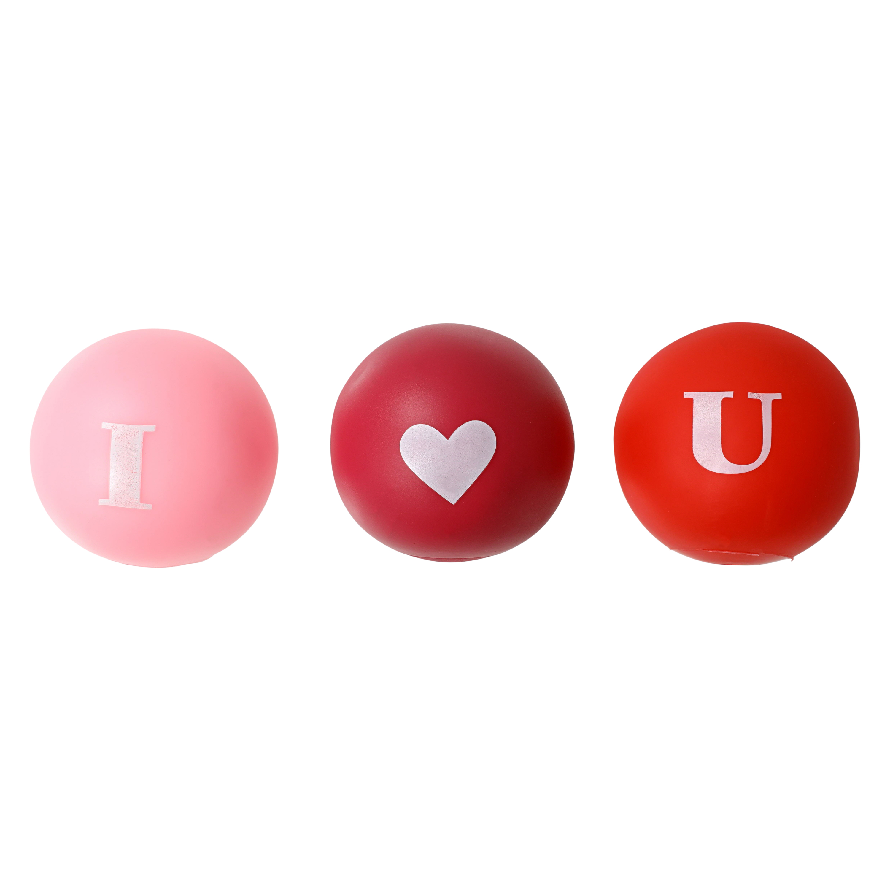 Valentine's Day Dog Ball Toys 3-Count