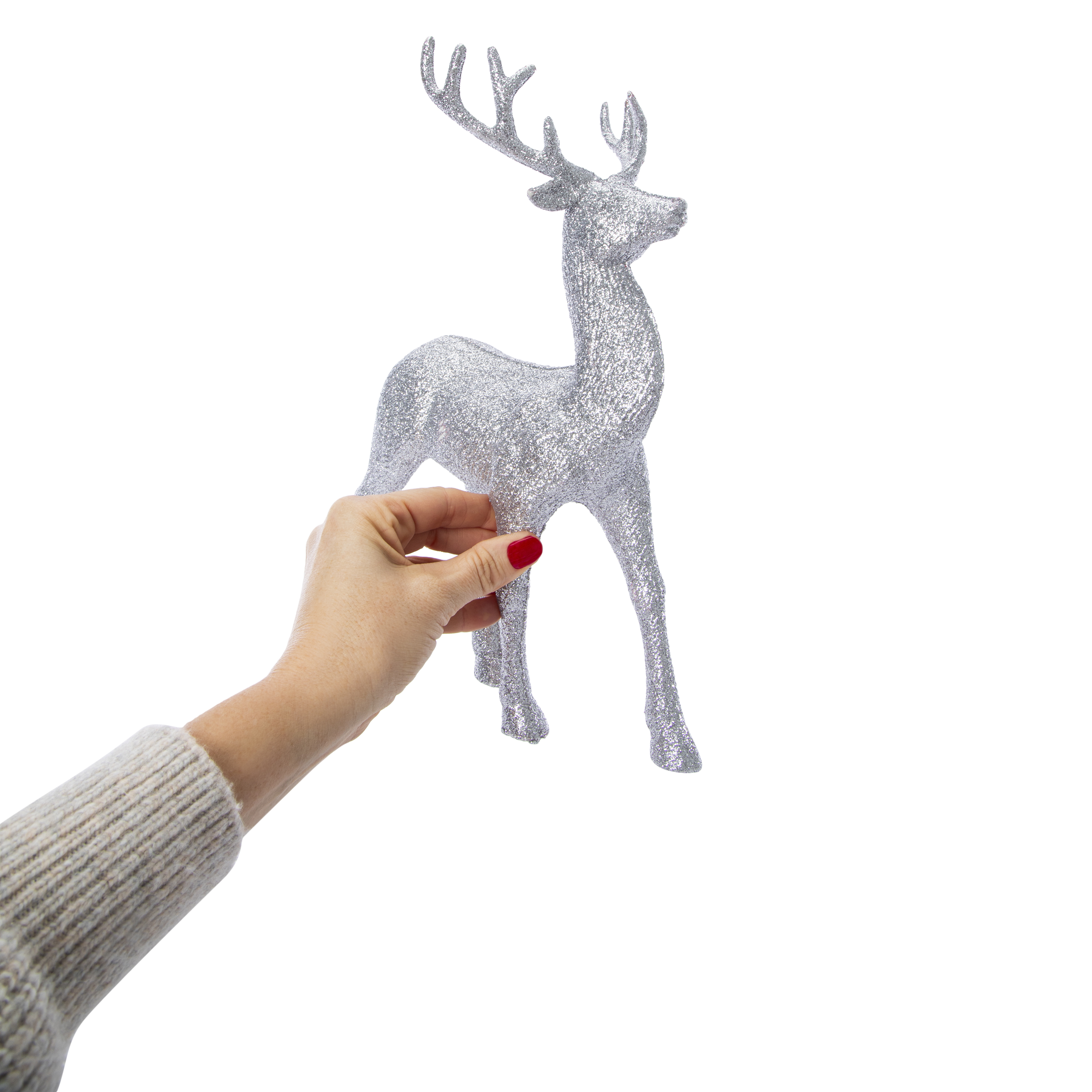 Holiday Glitter Reindeer Decor 12.8in