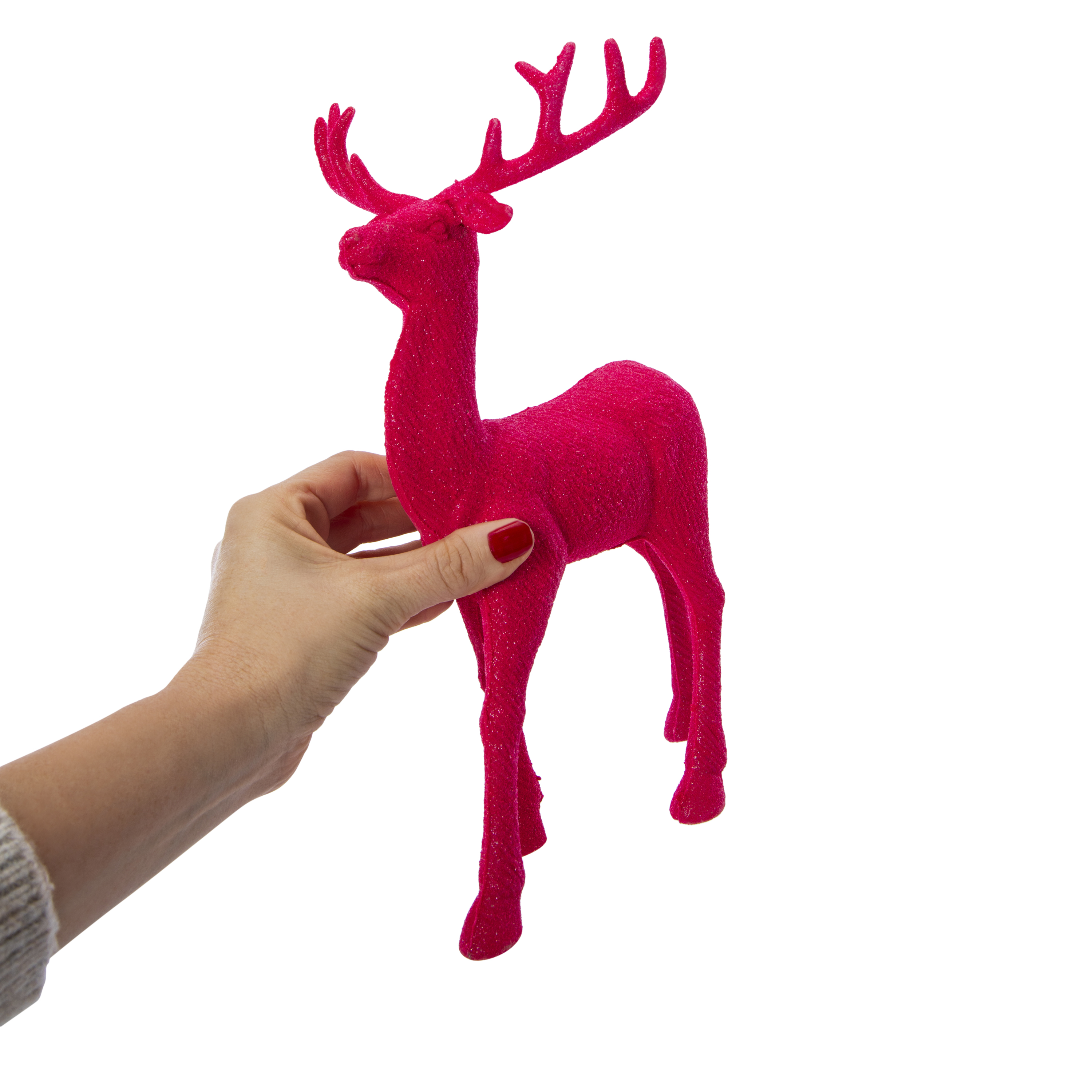 Holiday Glitter Reindeer Decor 12.8in