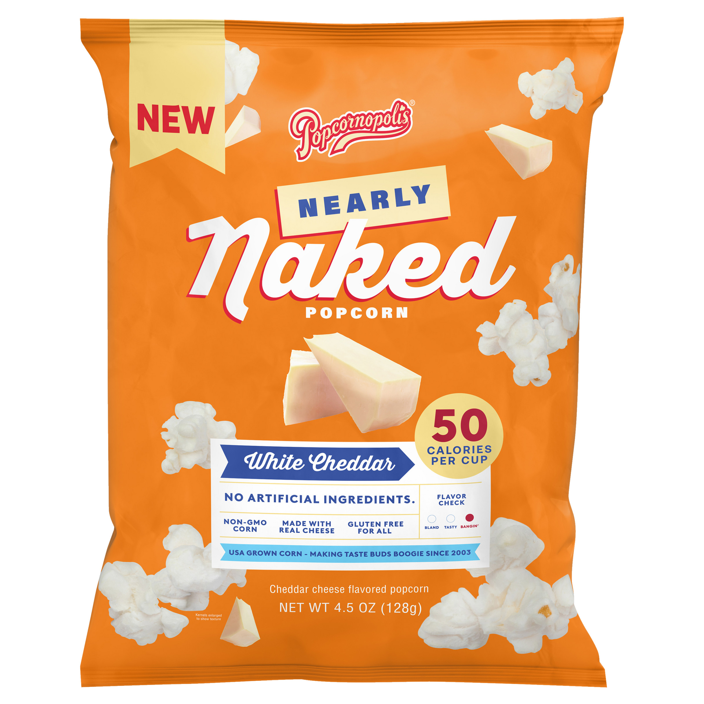 Popcornopolis® Nearly Naked White Cheddar Popcorn 4.5oz