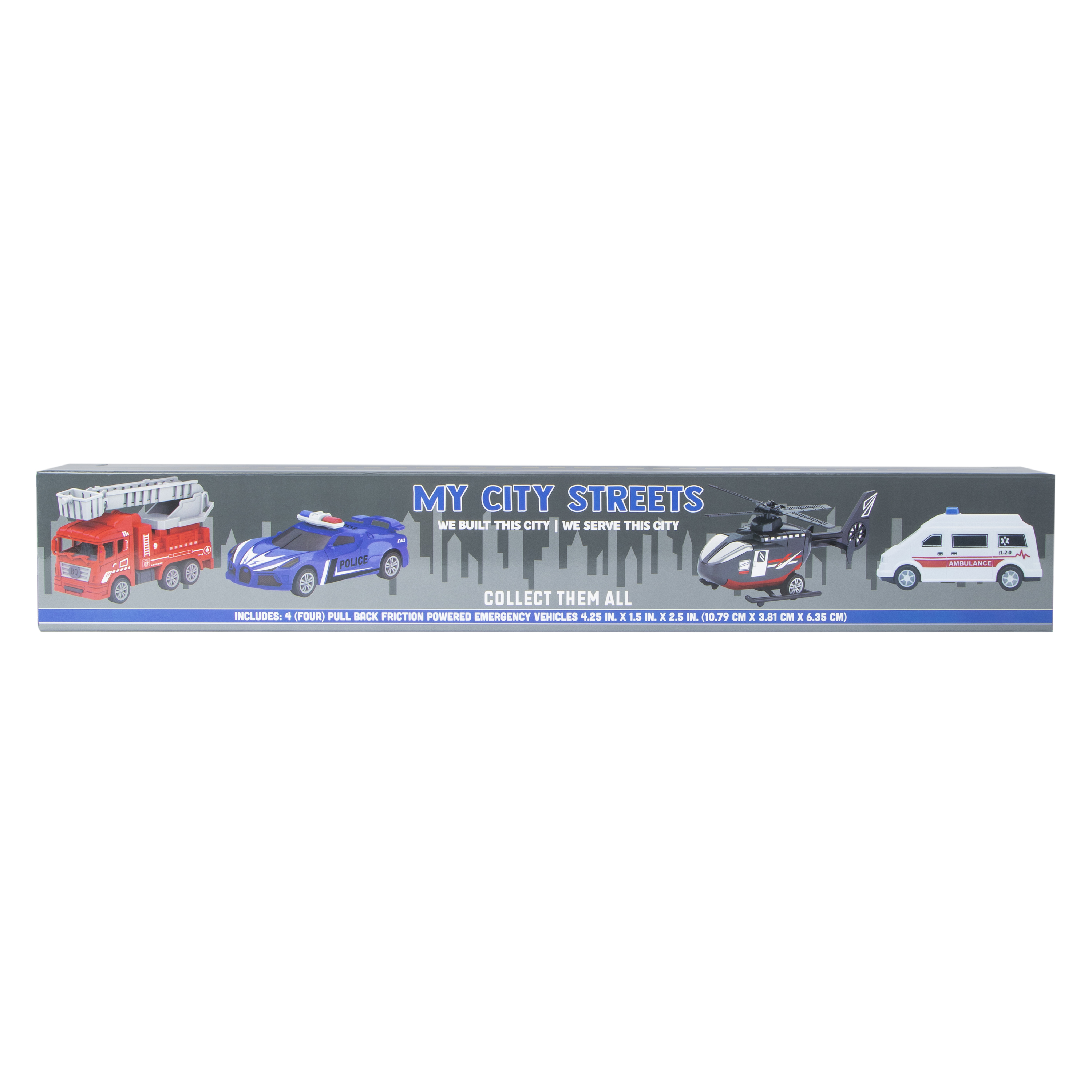My City Streets Emergency Friction Vehicles 4-Count