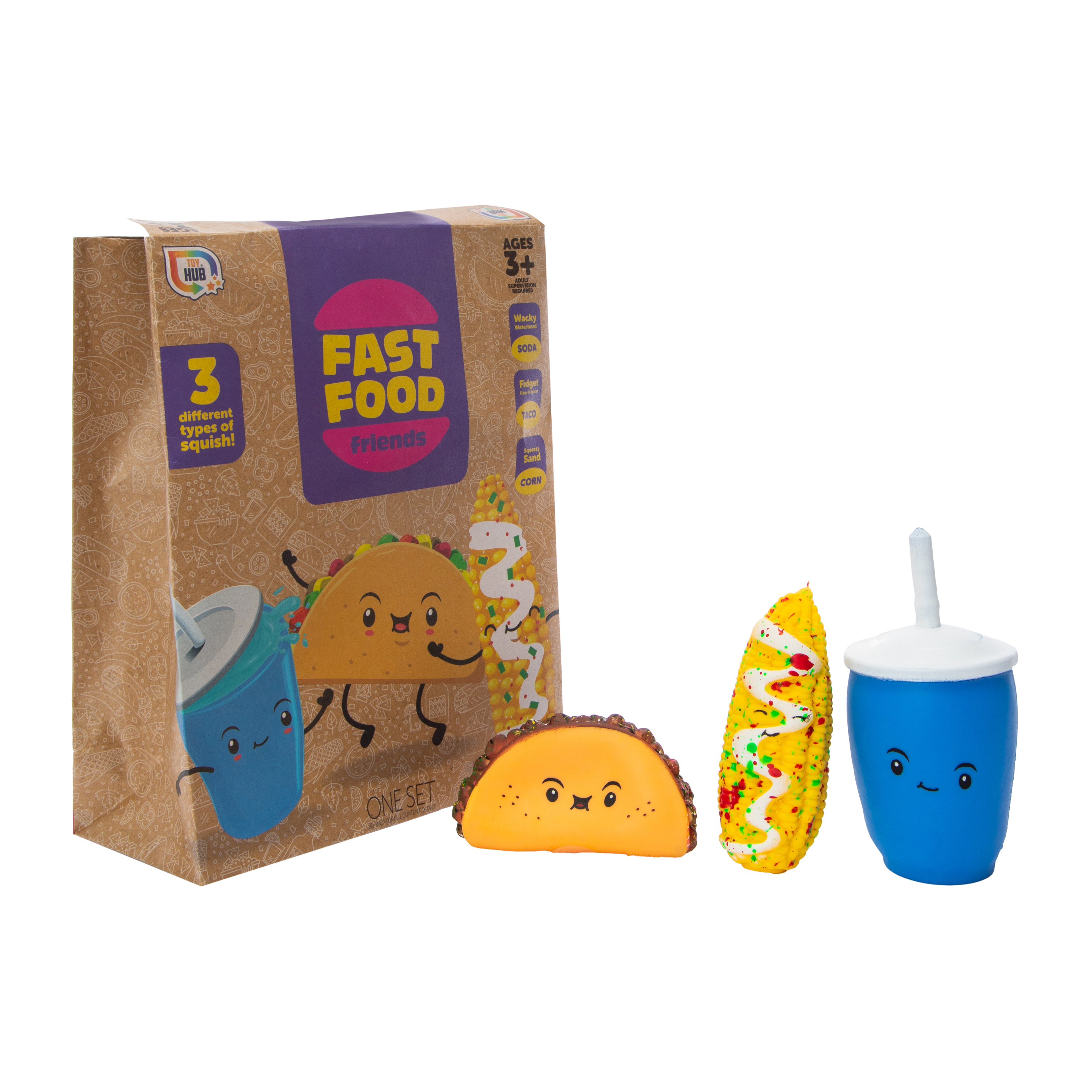 Fast Food Friends Food Squishy 3-Pack