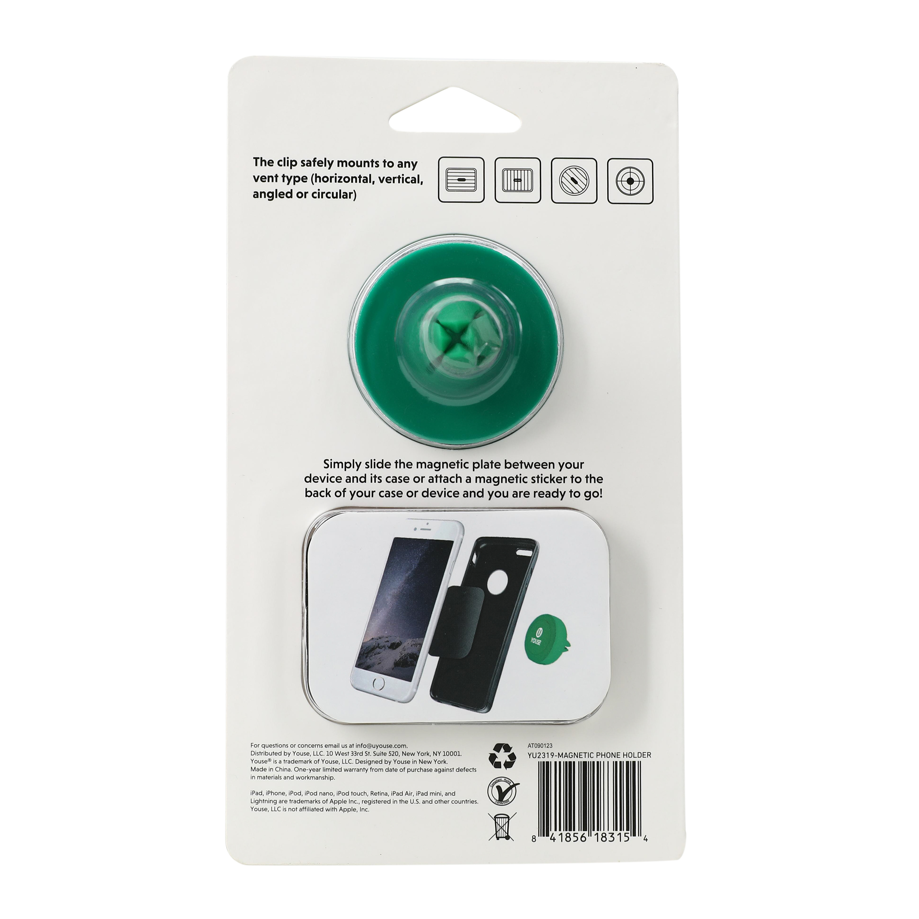 Green Magnetic Car Vent Phone Holder