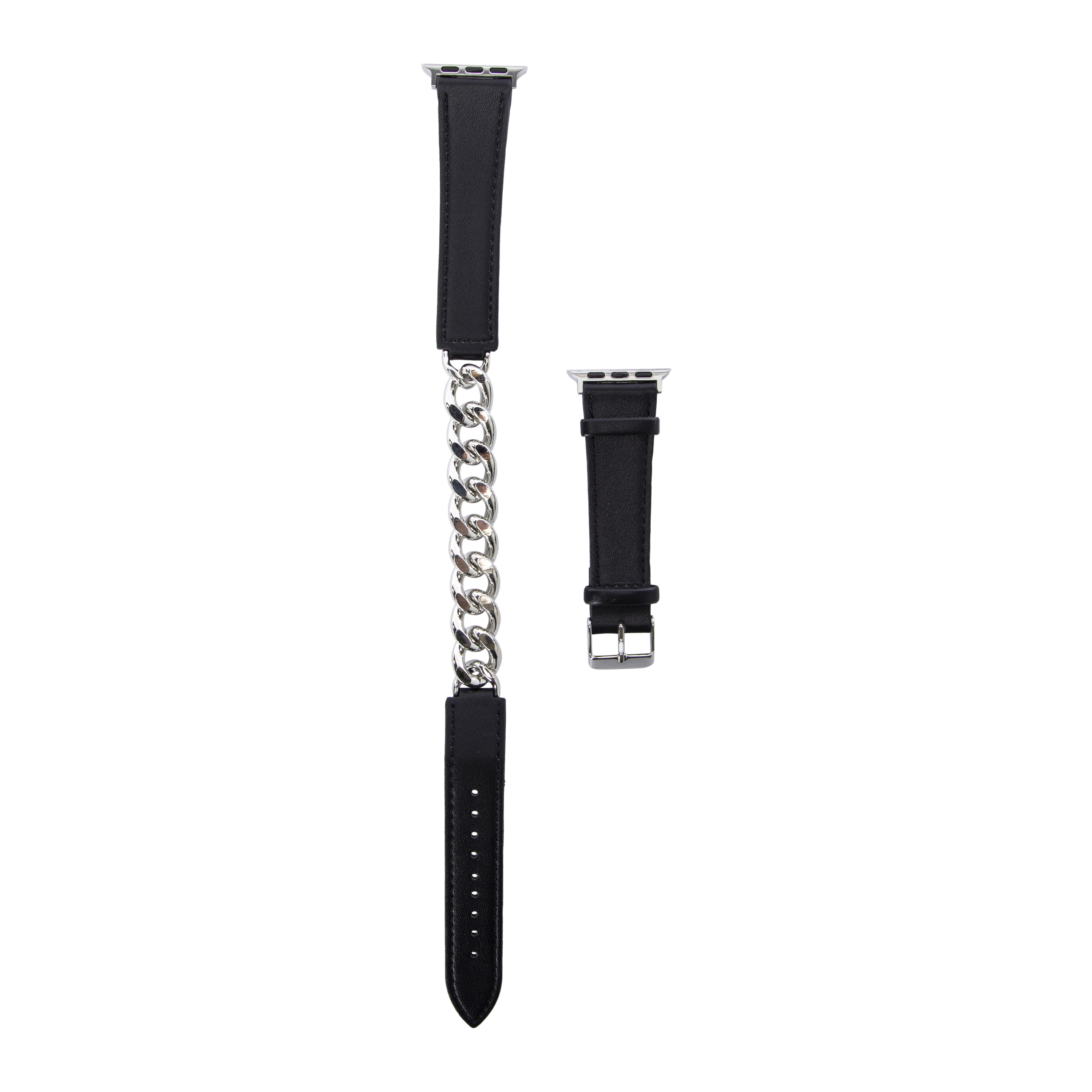 Faux Leather & Chain Double Wrap Strap For Apple Watch®