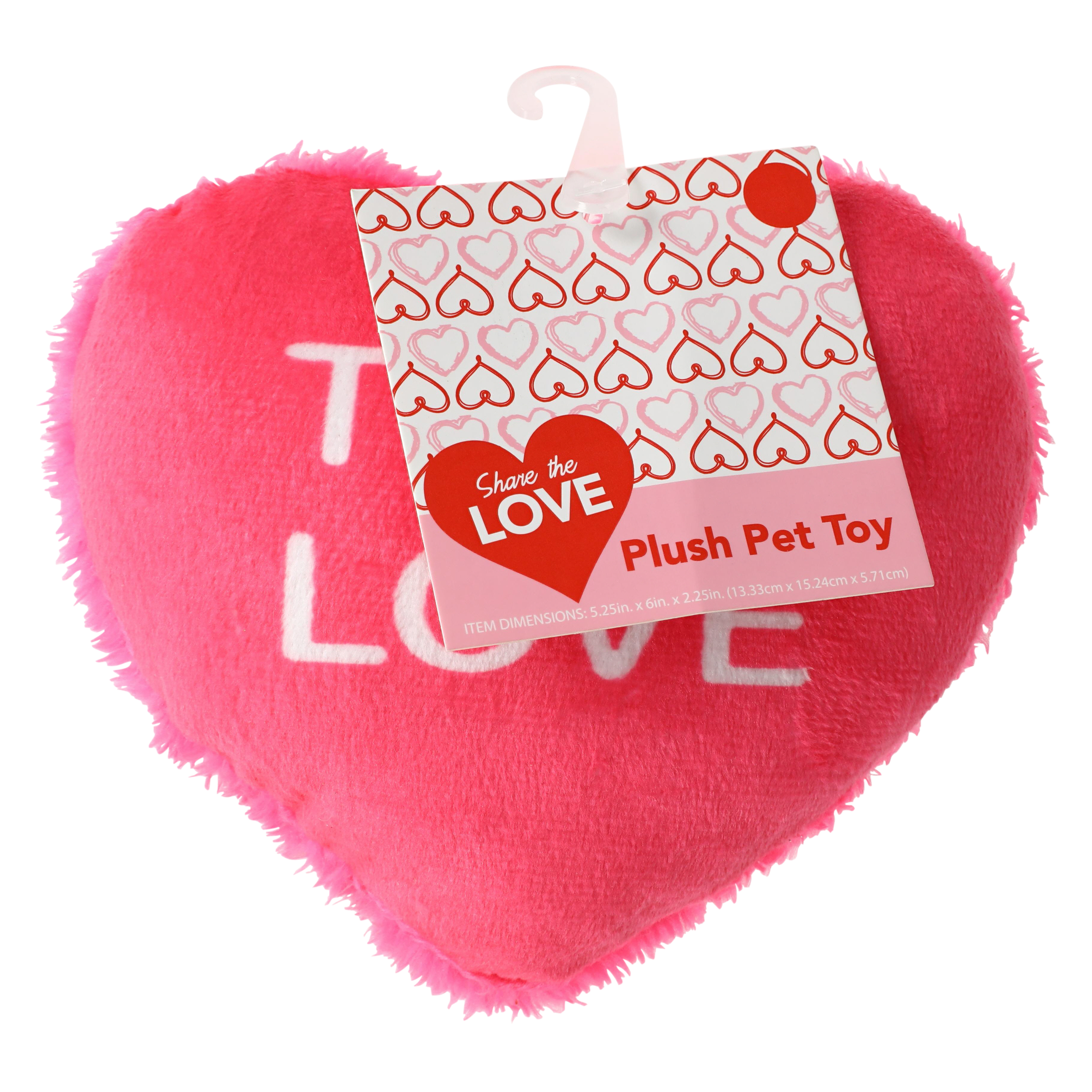 Valentine Candy Heart Pet Toy Plush 6in