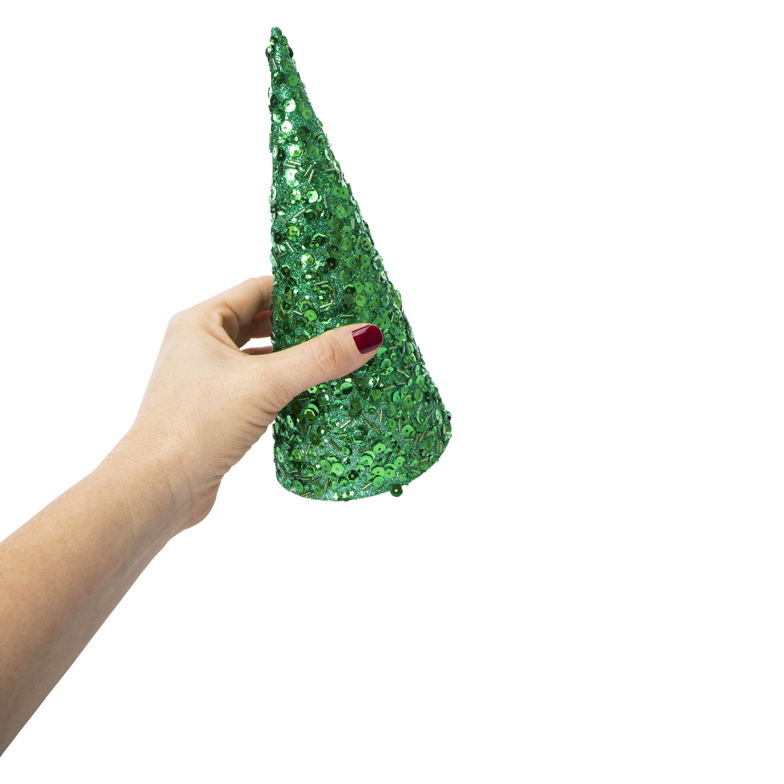 Sequin Cone Christmas Tree 9in