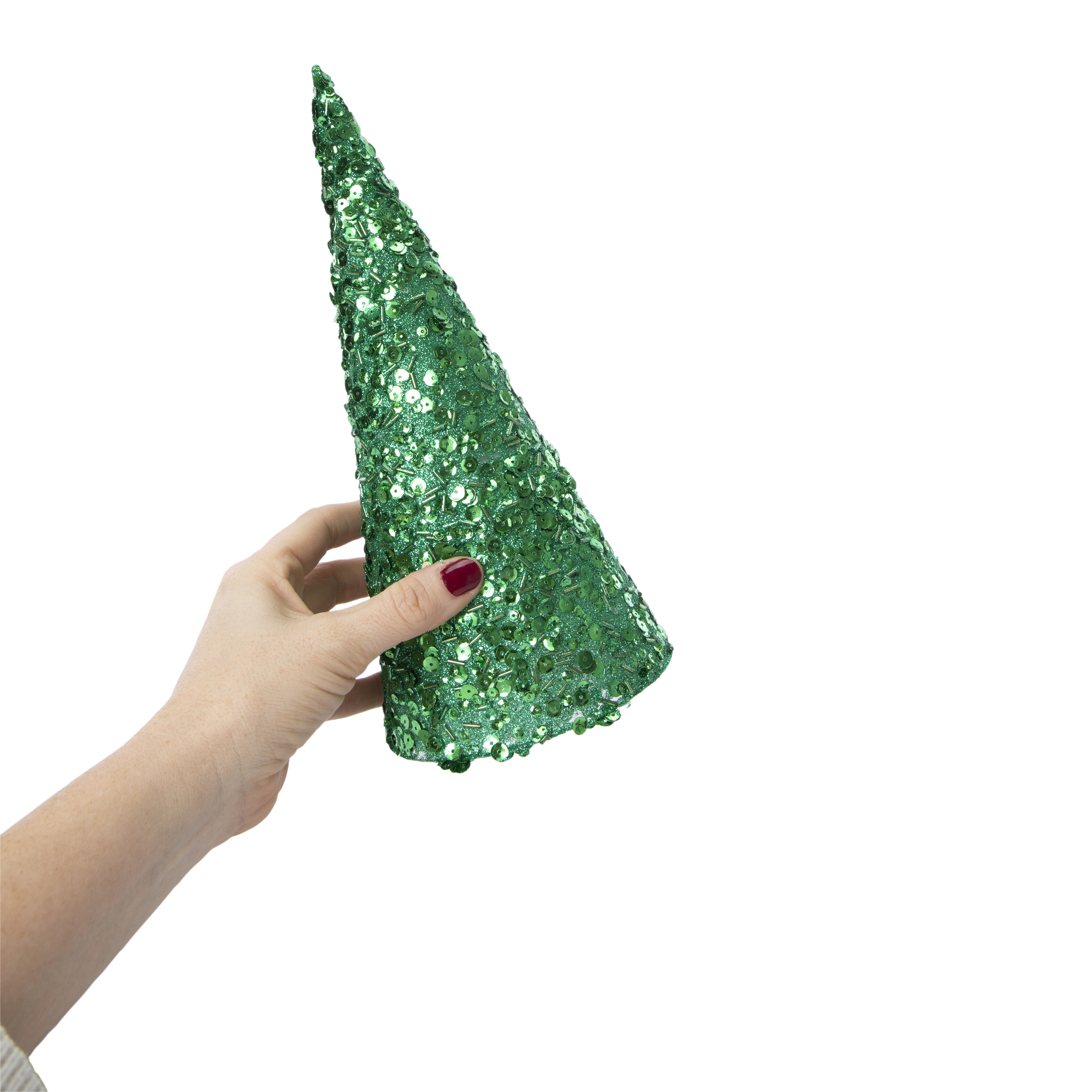 Sequin Cone Christmas Tree 11in