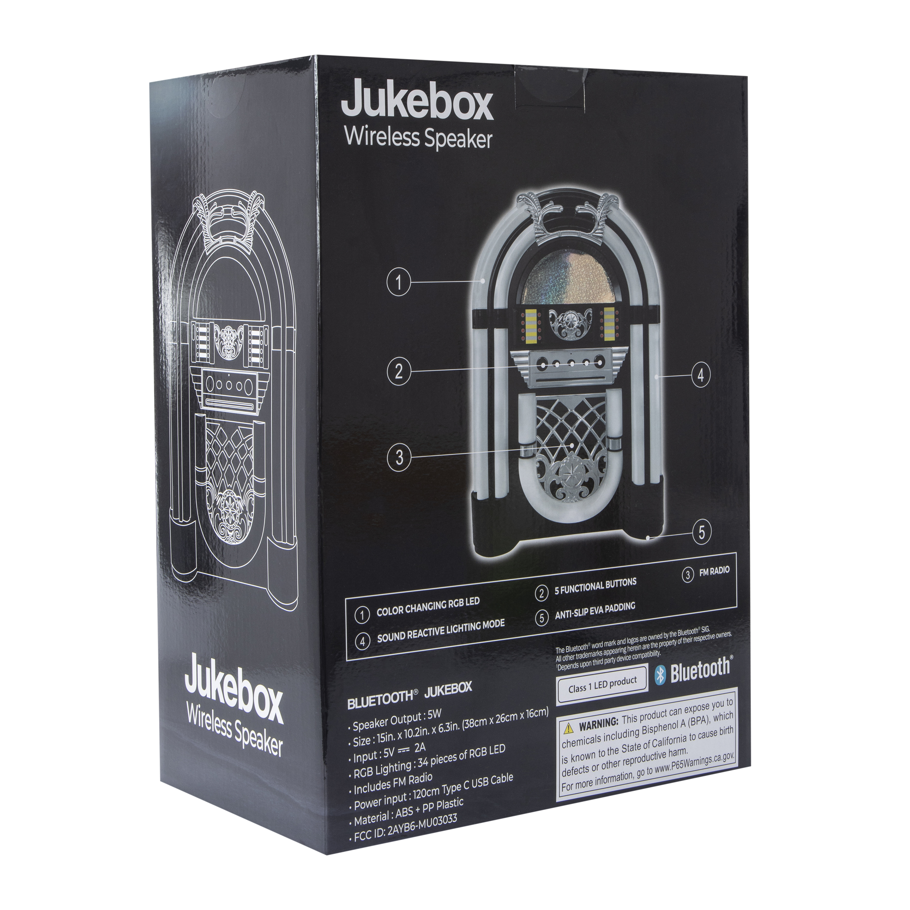 Bluetooth® LED Jukebox Speaker 15in
