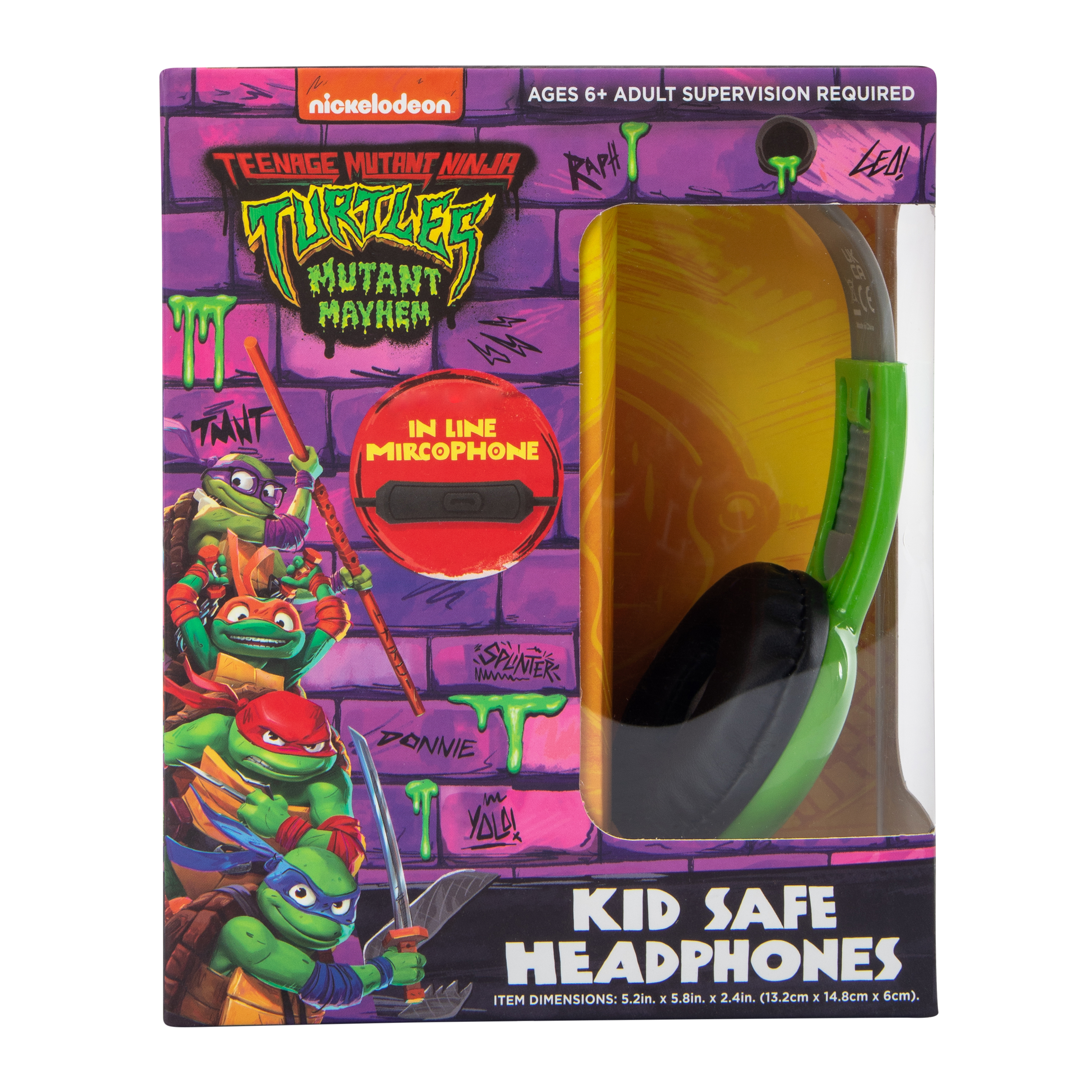 Teenage Mutant Ninja Turtles® Mutant Mayhem Kid-Safe Headphones With Mic