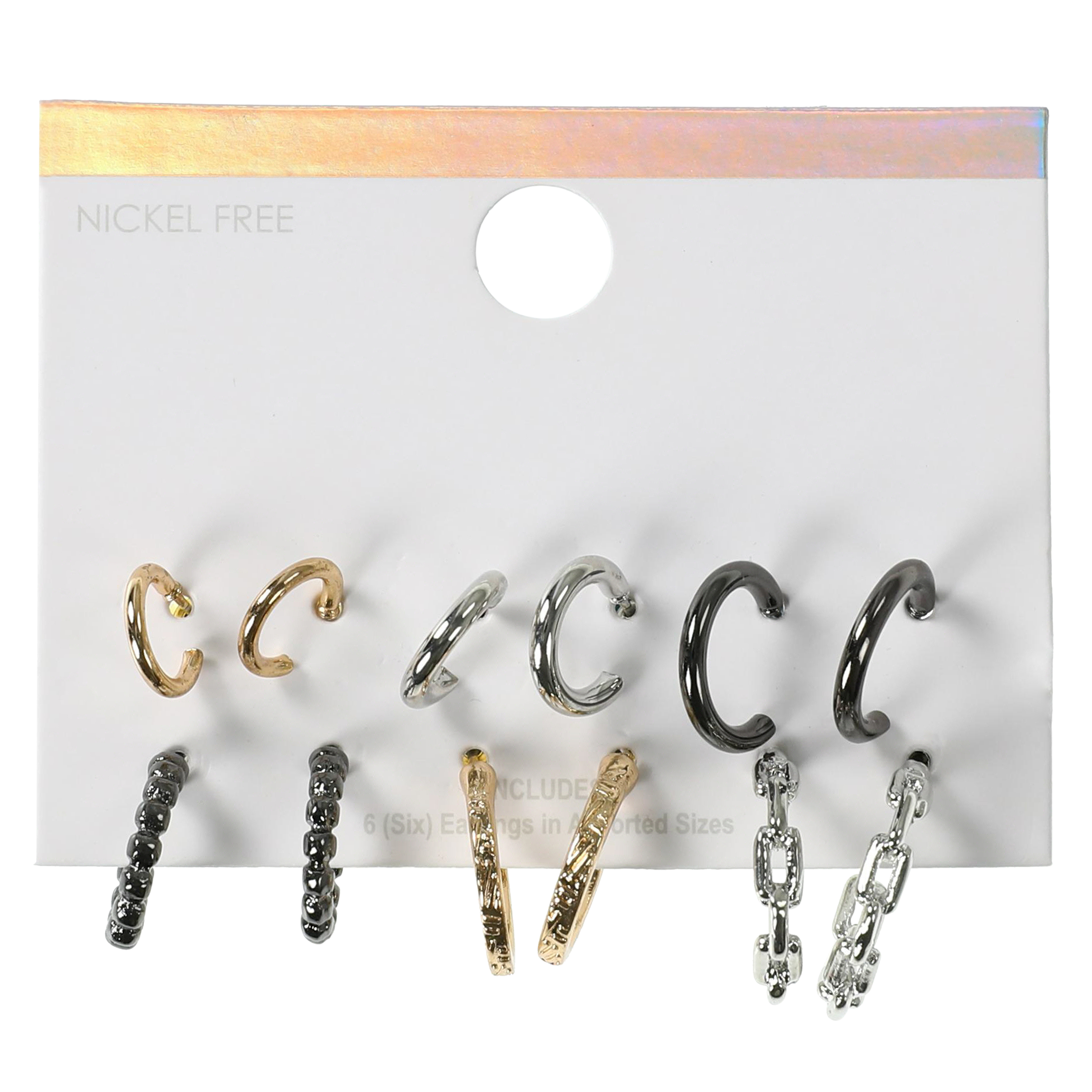 Earrings Set, 6 Pairs
