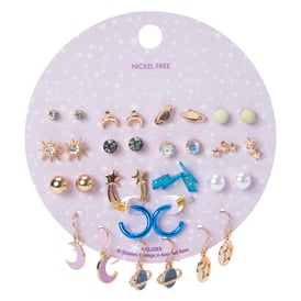 studs & dangly earrings set, 16 pairs | Five Below display picture 1