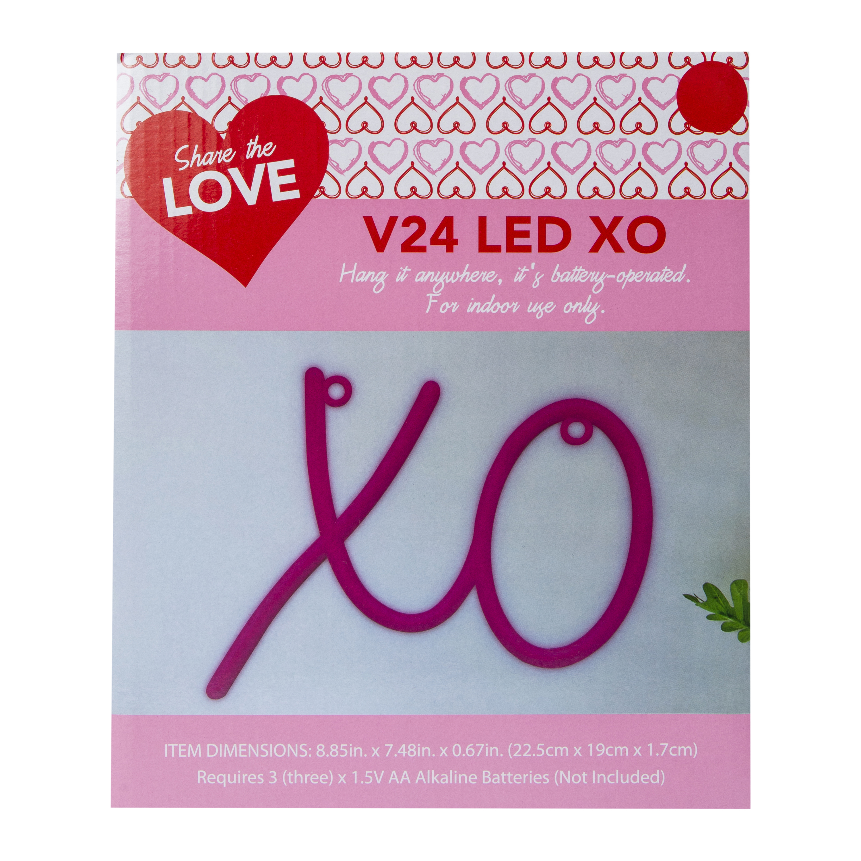 Valentine's XO LED Wall Light 8.8in x 7.4in