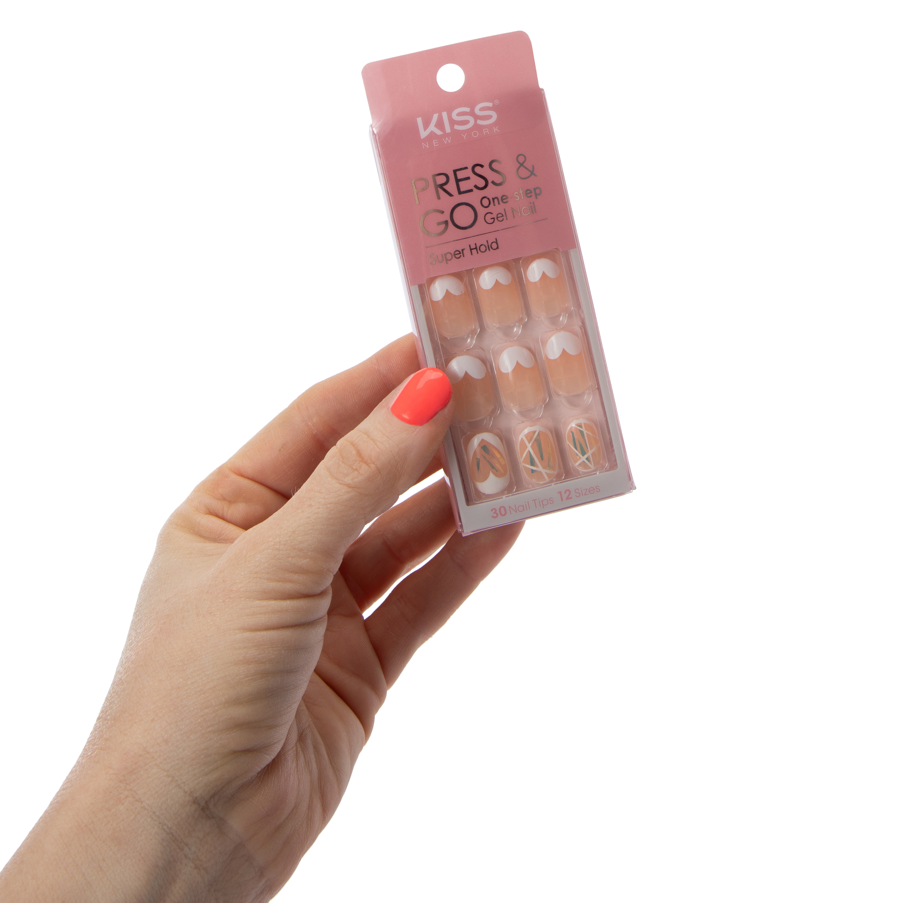 Kiss® Press & Go One-Step Gel Nail Fake Nails