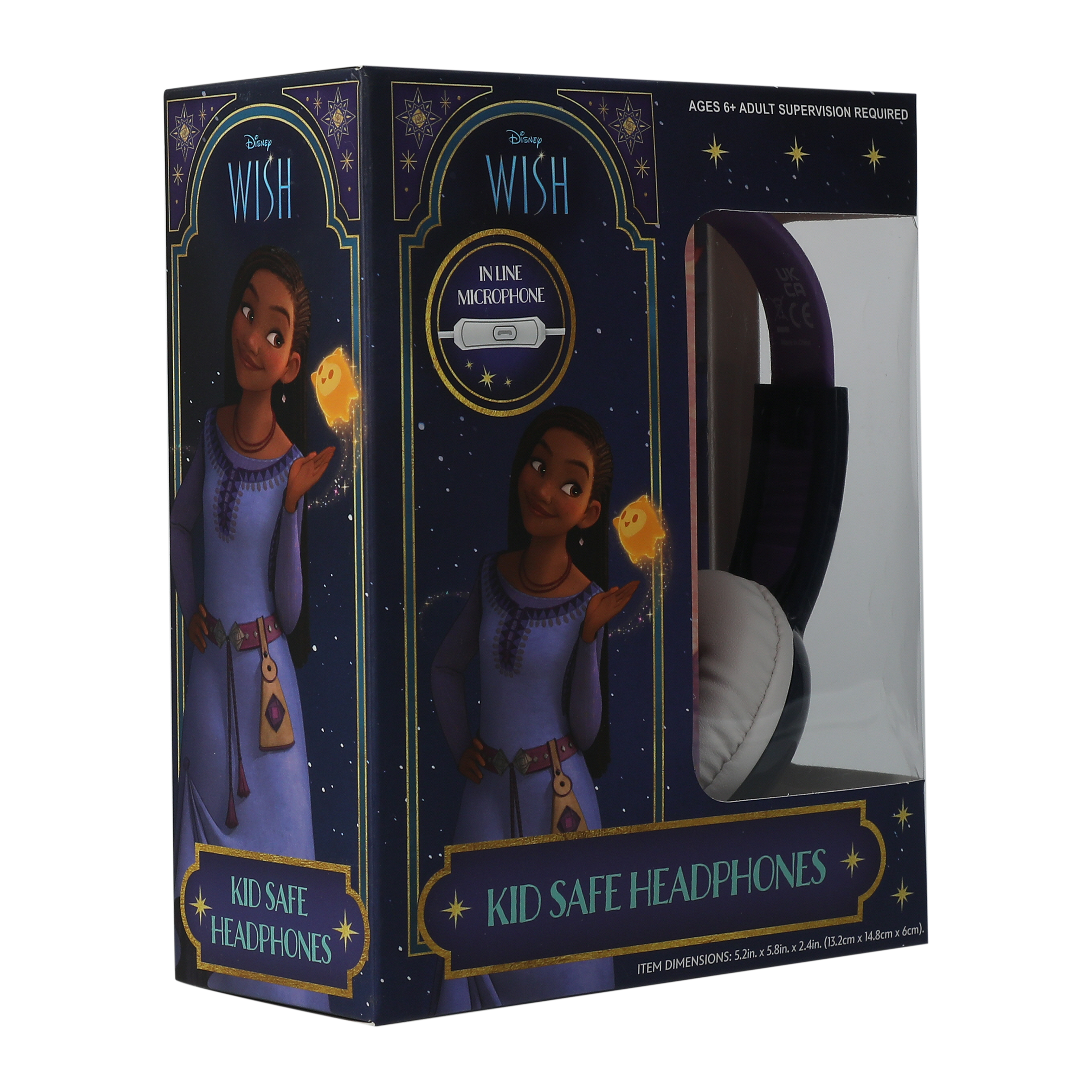 Disney Wish Kid-Safe Wired Headphones With Mic