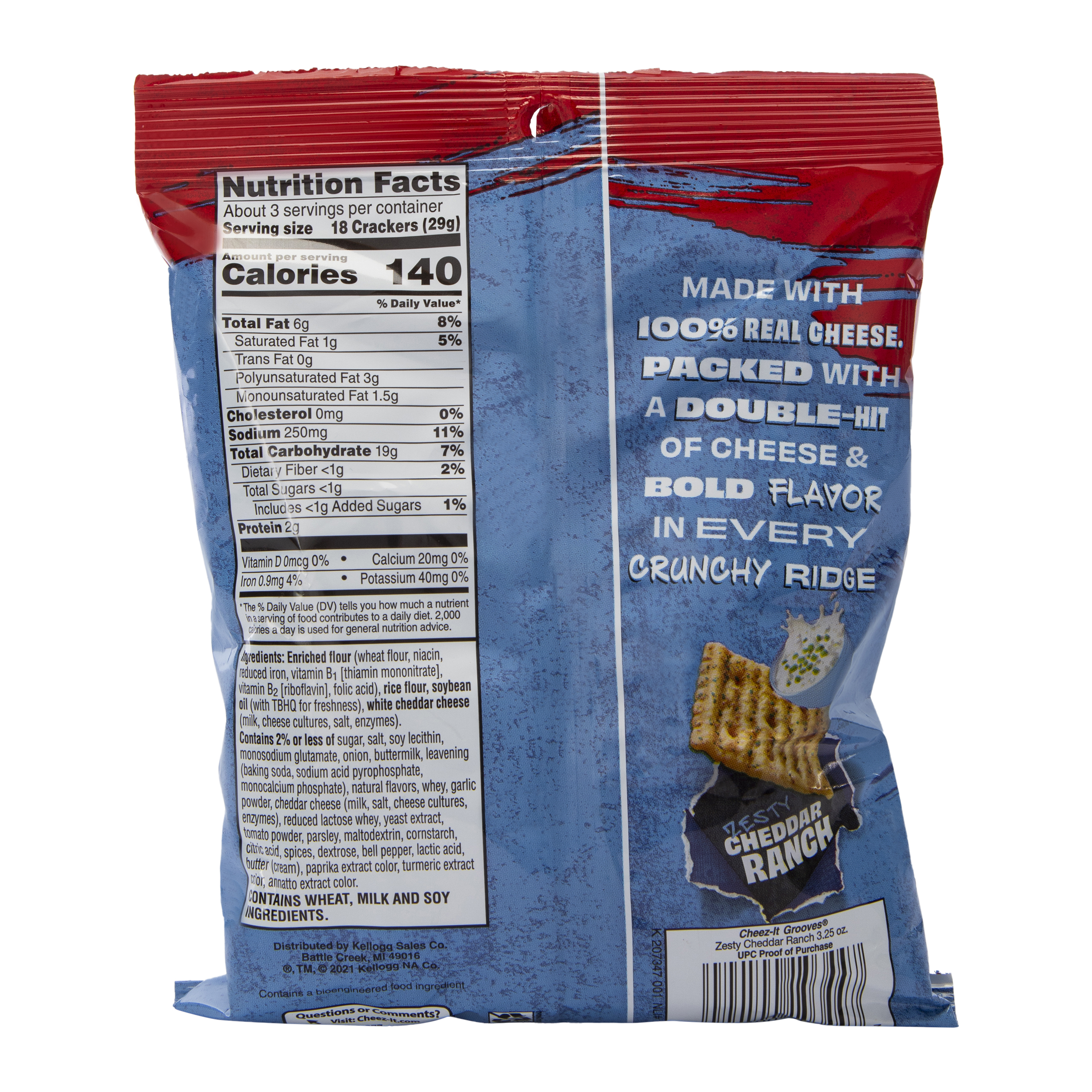 Cheez-It® Grooves® Crunchy Snack Crackers 3.25oz - Zesty Cheddar Ranch