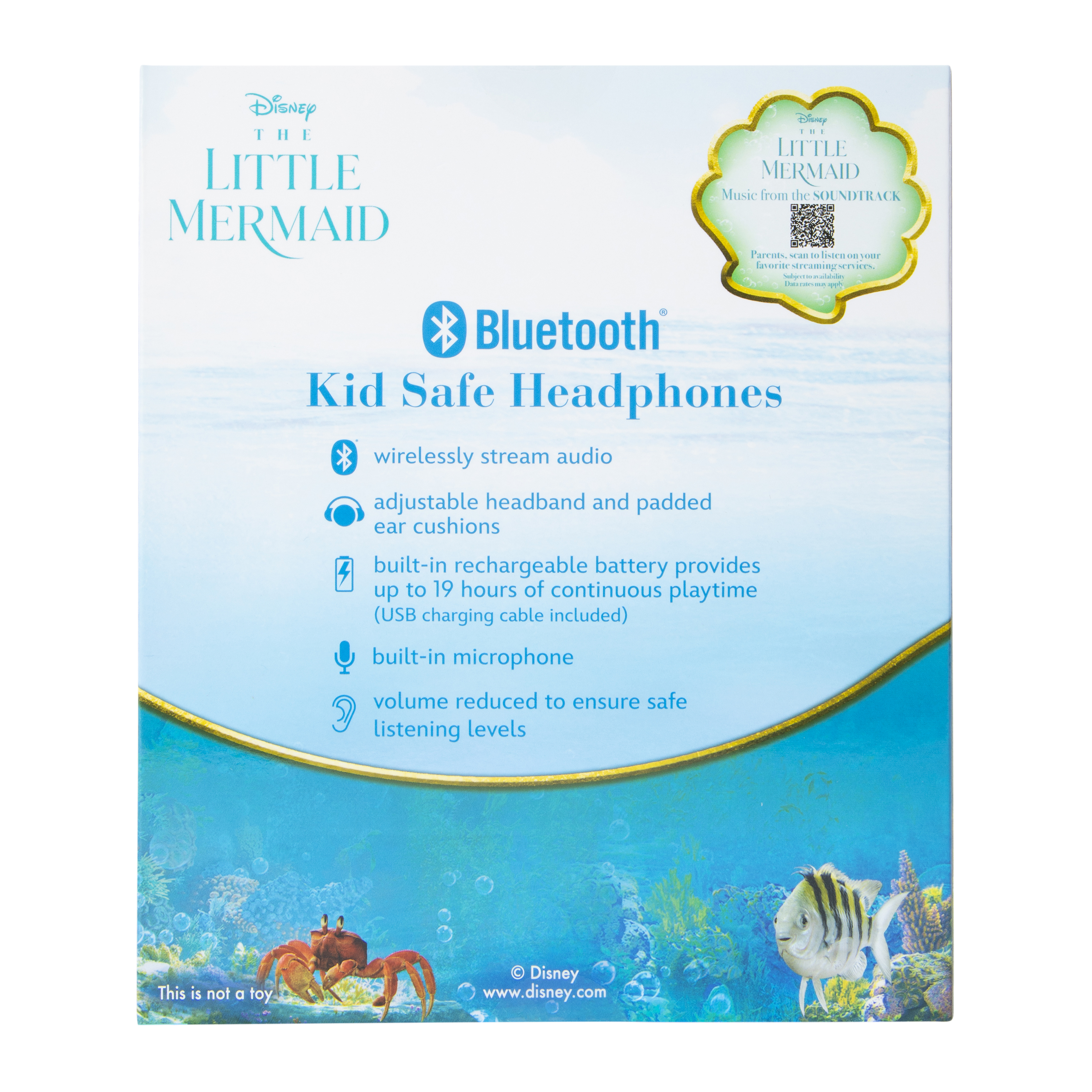 Disney The Little Mermaid Theatrical Release Kid-Safe Bluetooth® Headphones With Mic