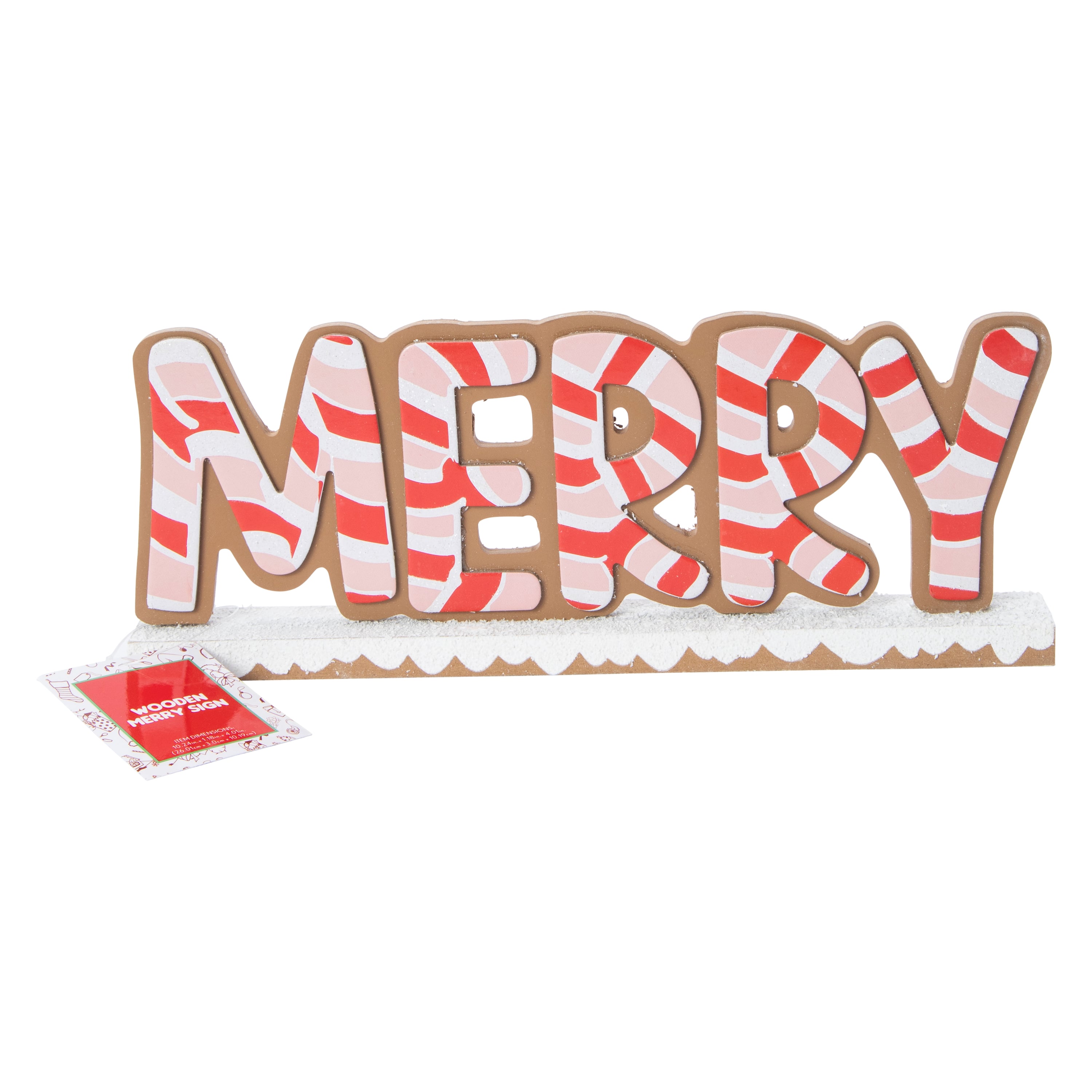 Merry' Wood Tabletop Sign 10.24in X 4.13in