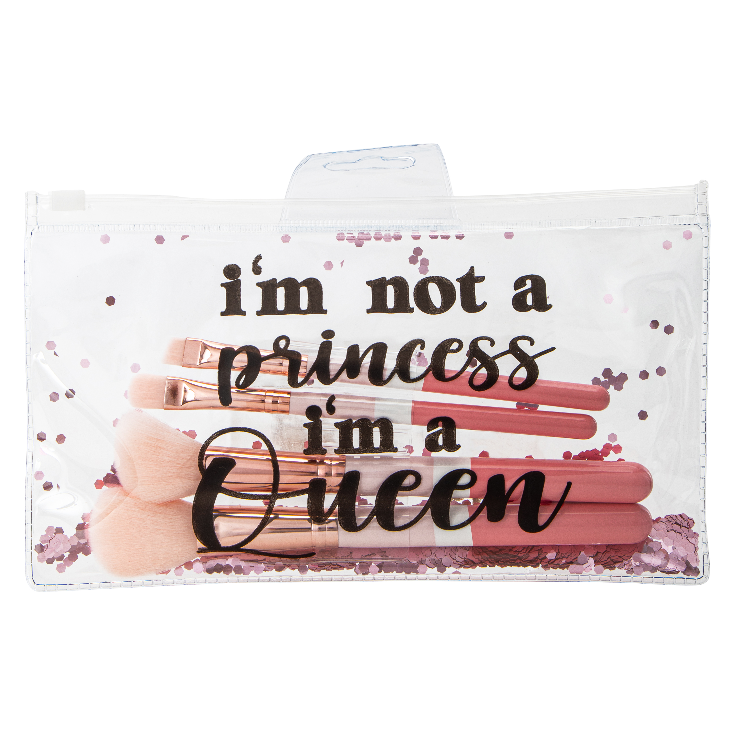 Pink Makeup Brush Set With Reusable Bag