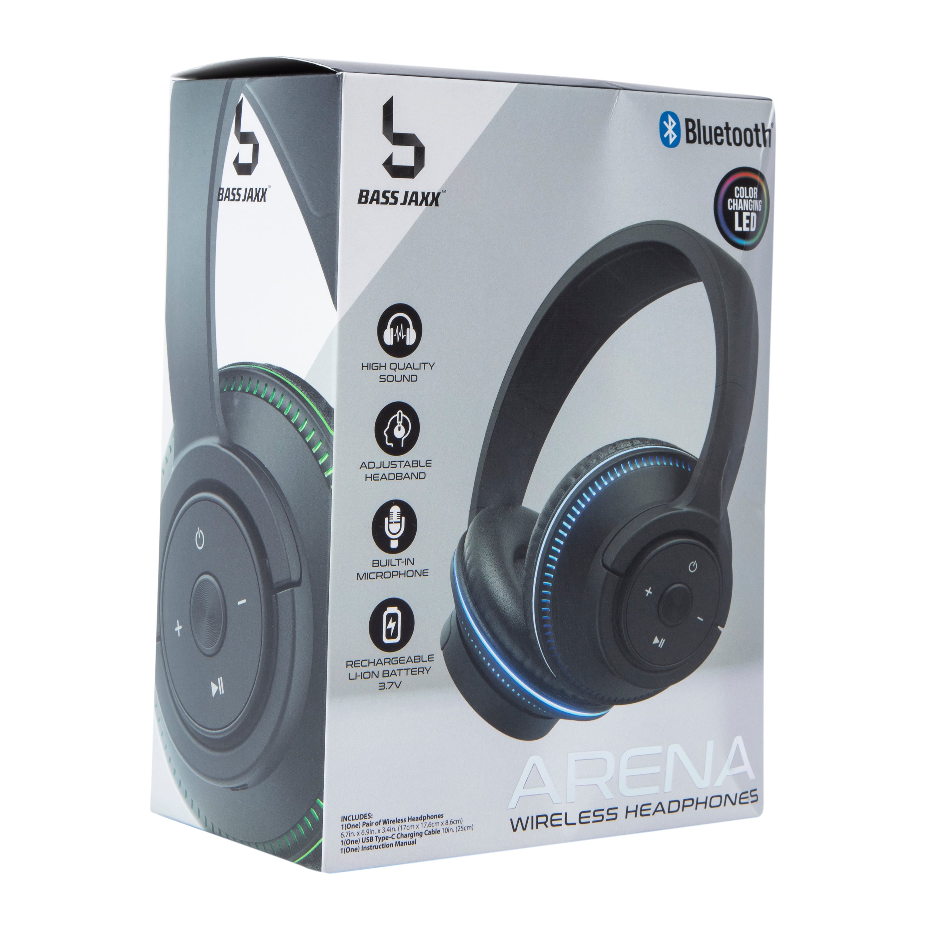 Bass Jaxx™ Arena Wireless Headphones With Color-Changing Led at