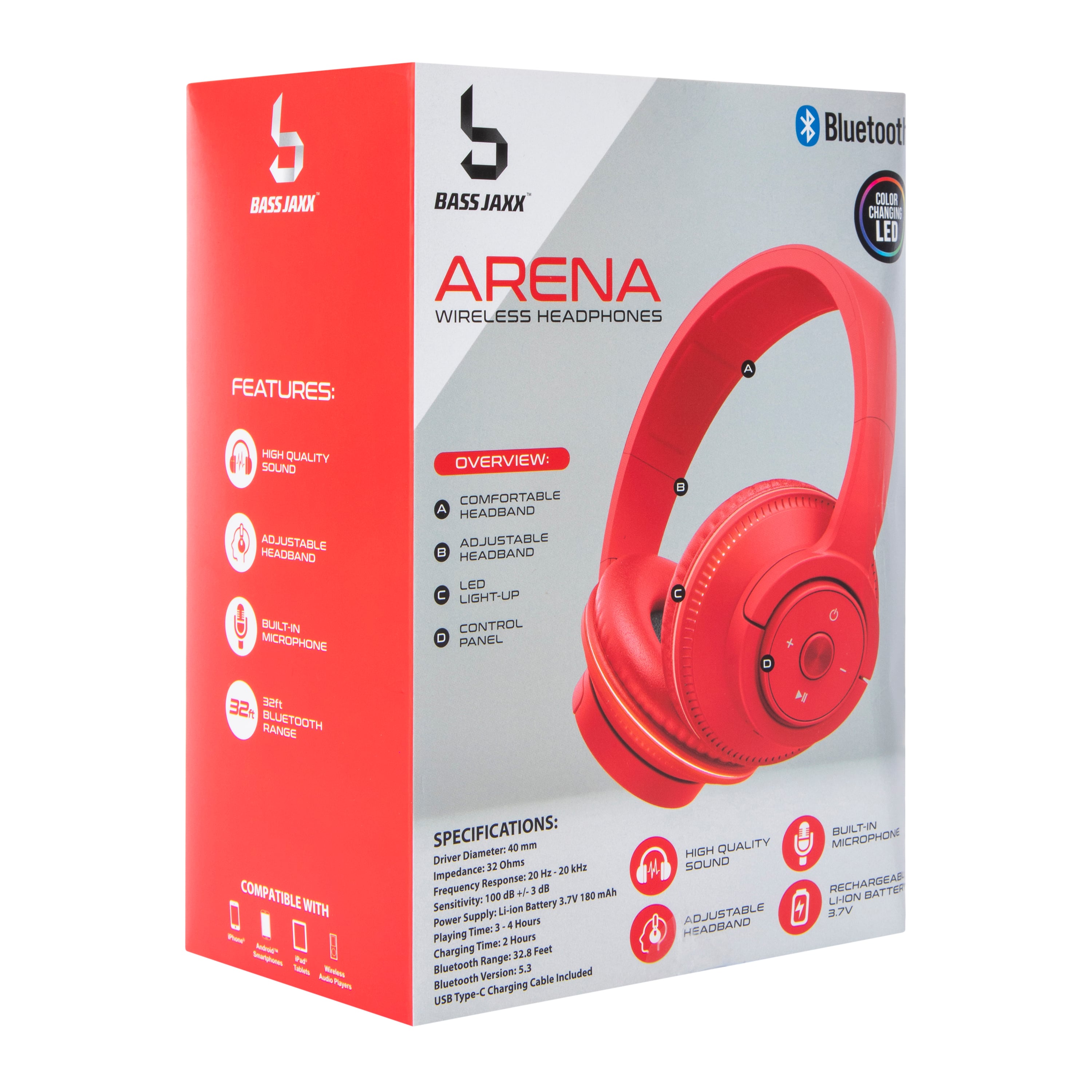 Arena Wireless Headphones with Color-Changing LED | Five Below
