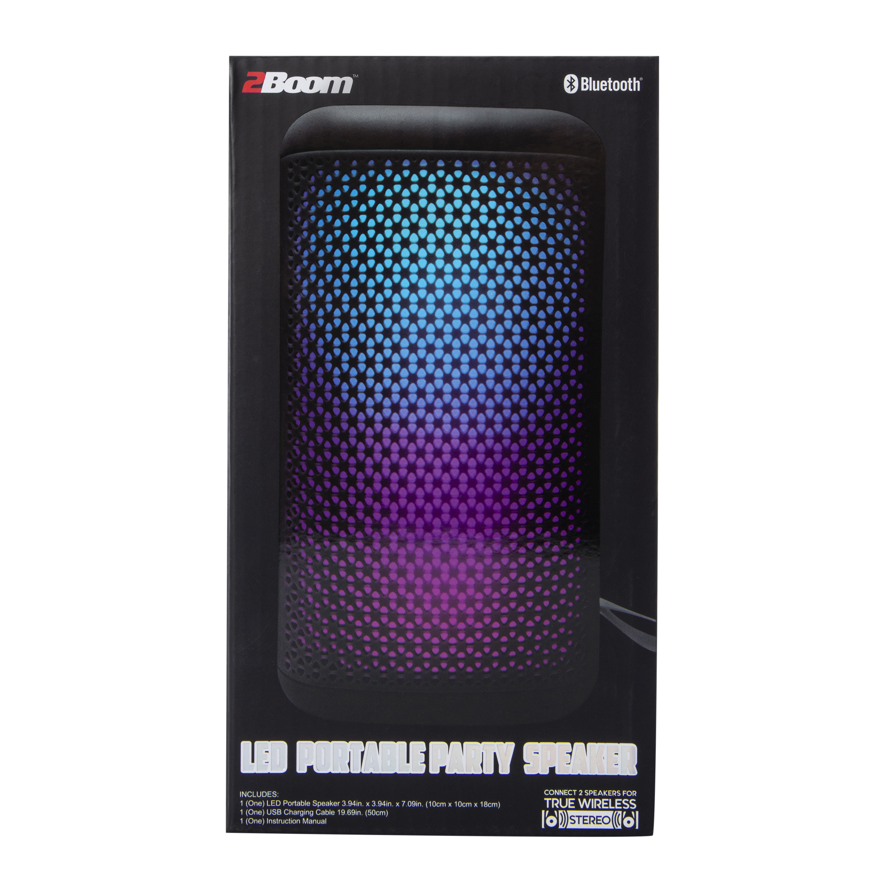 LED Bluetooth® Portable Party Speaker 3.94in x 7.09in