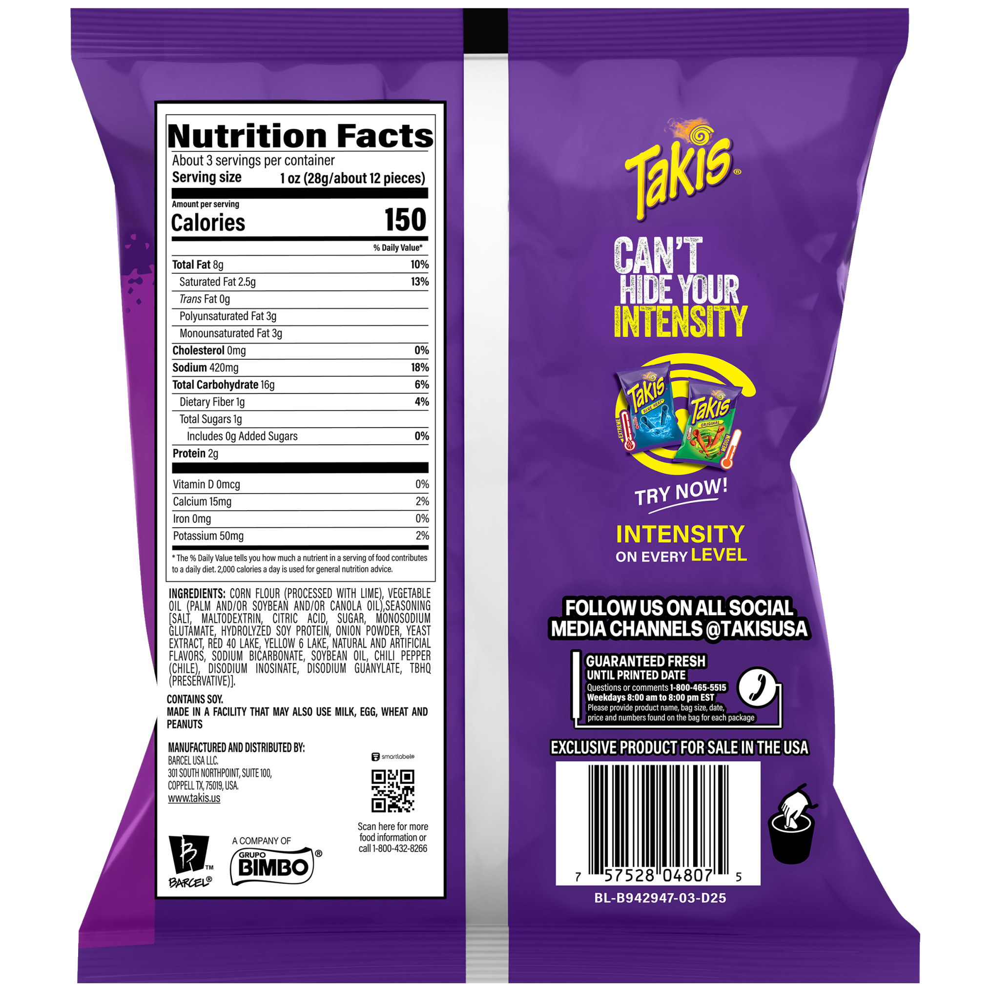 Takis® Fuego™ Hot Chili Pepper & Lime Rolled Tortilla Chips 3.25oz