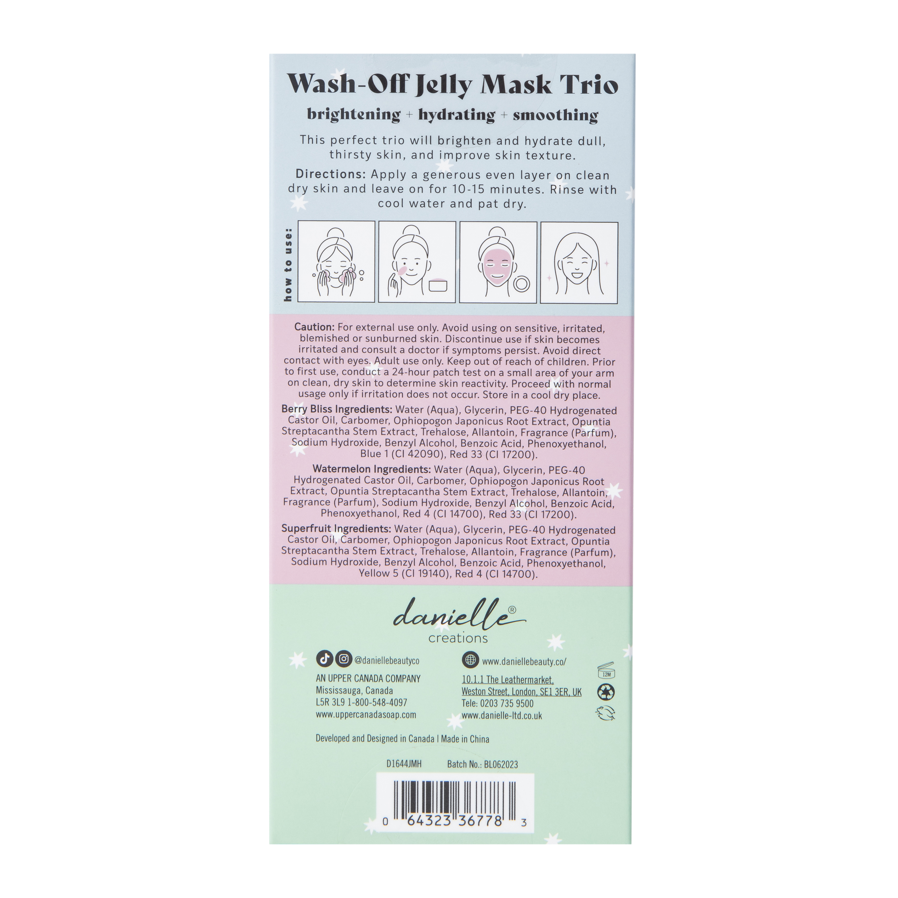Danielle Creations® Wash-Off Jelly Mask Trio