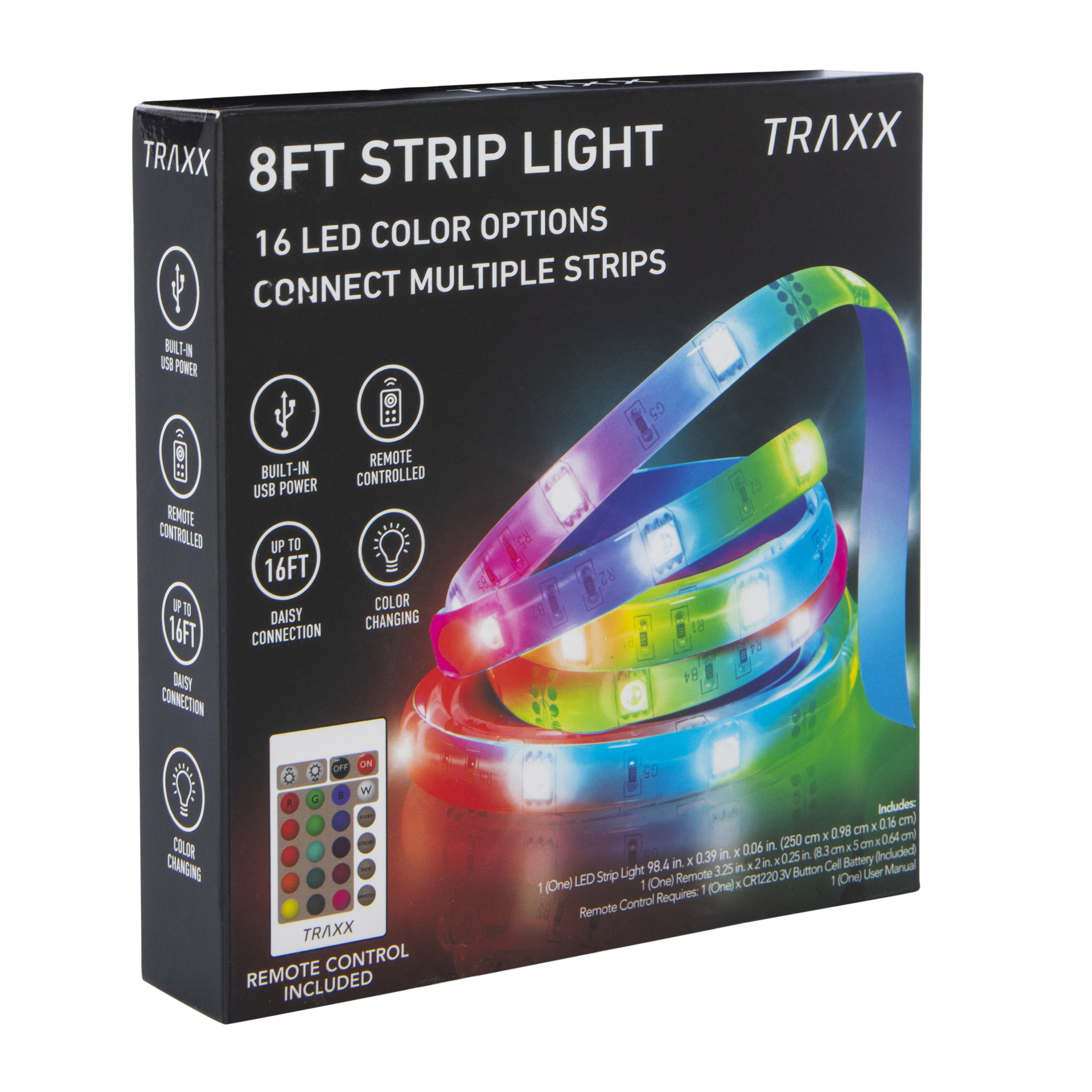 Tira LED Multicolor 8 pies con Control Remoto 6