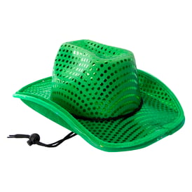 4563 Green Led Light Up Sequin Cowboy Hat- Unisex For St Patricks St. Patrick main image 2