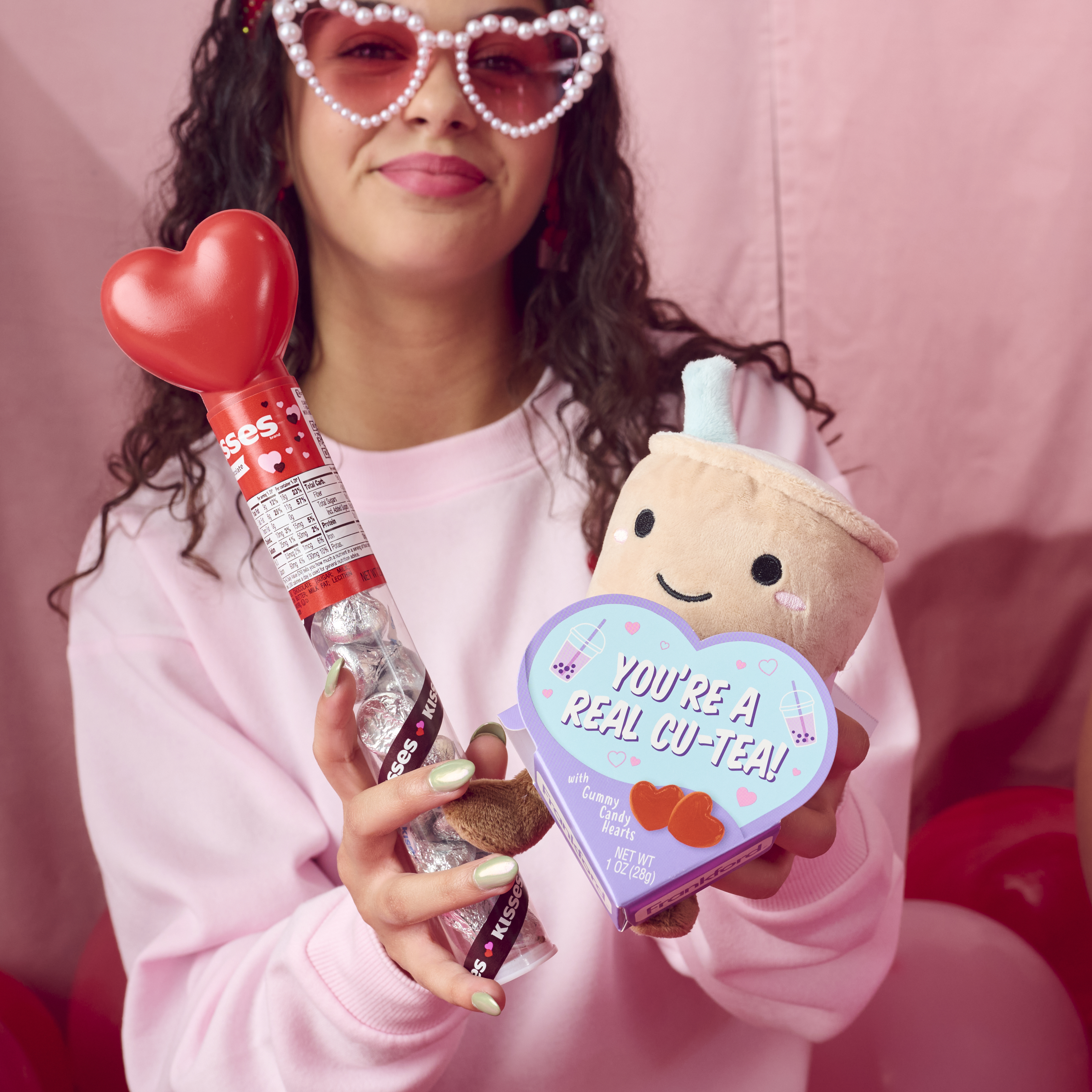 Valentine's Day Mini Bubble Tea Plush With Candy