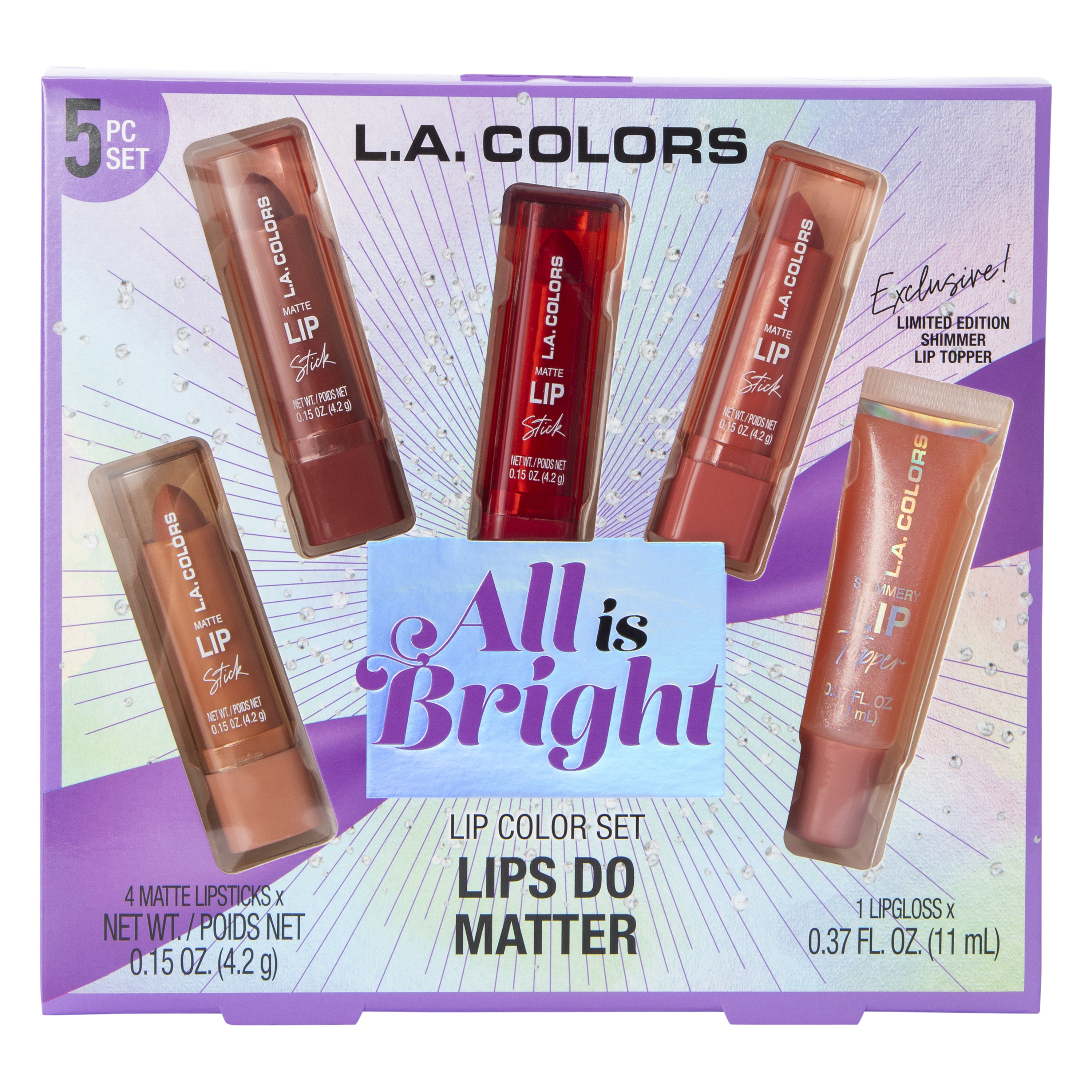 L.A. Colors® 5-Piece Lip Color Set