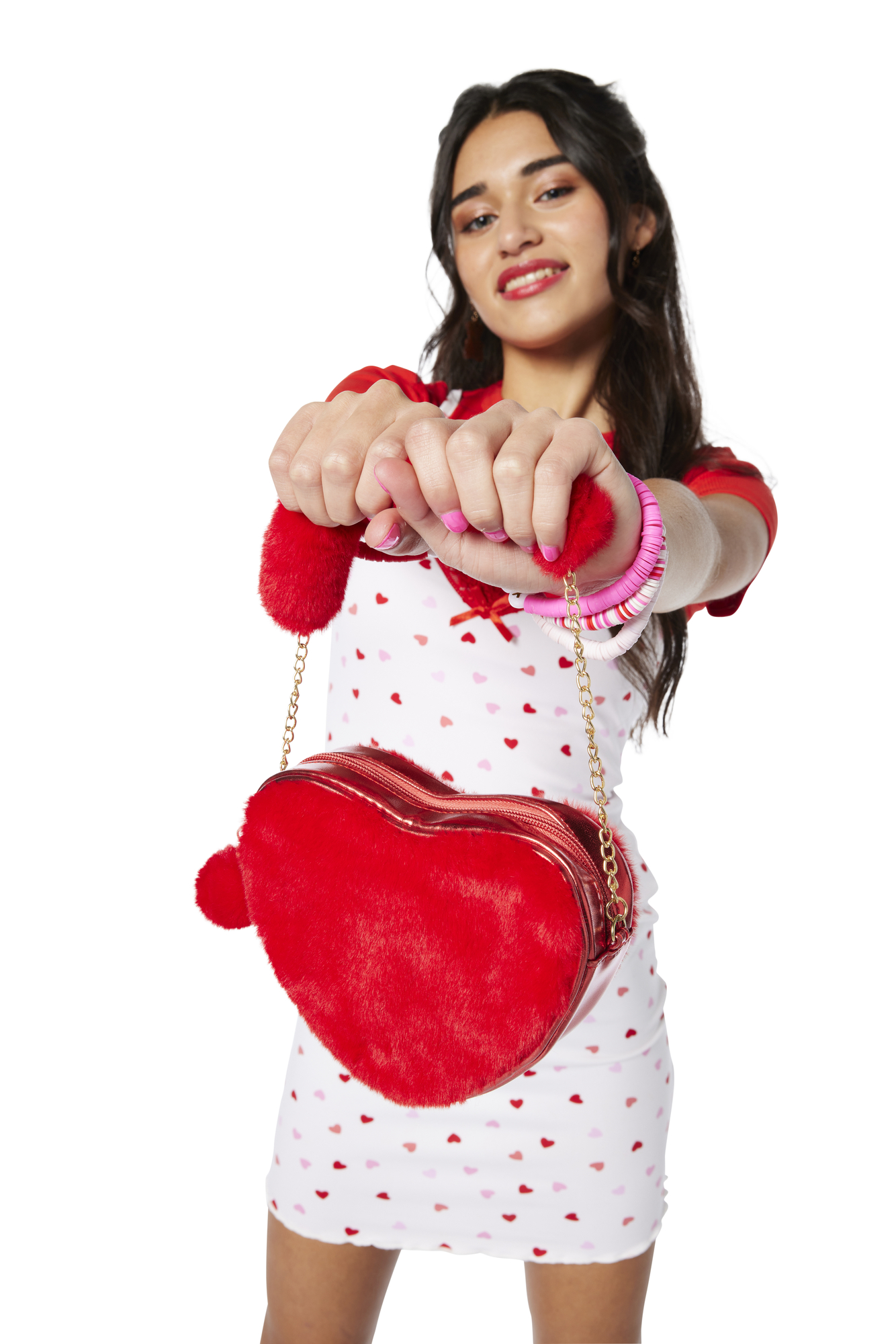 Plush Heart Crossbody Bag