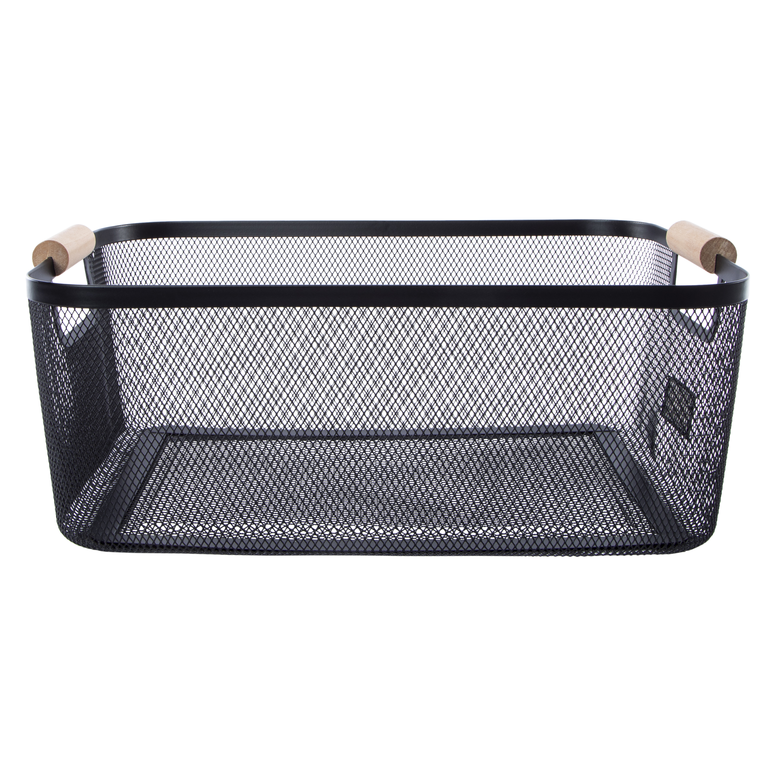 Metal Storage Bin With Plaque Label 13.3in x 10in
