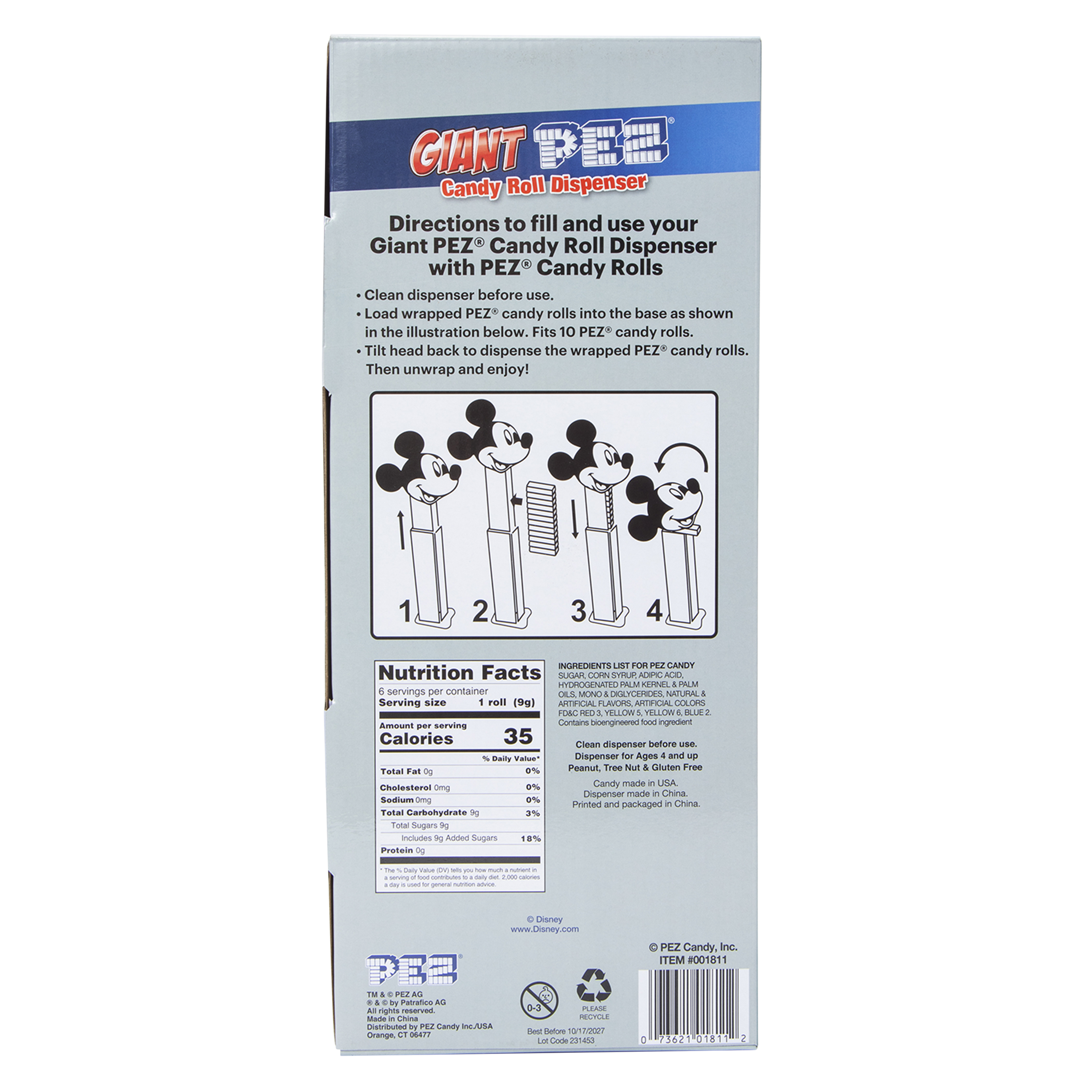 Giant Pez® Disney 100 Mickey Mouse Dispenser & Candy