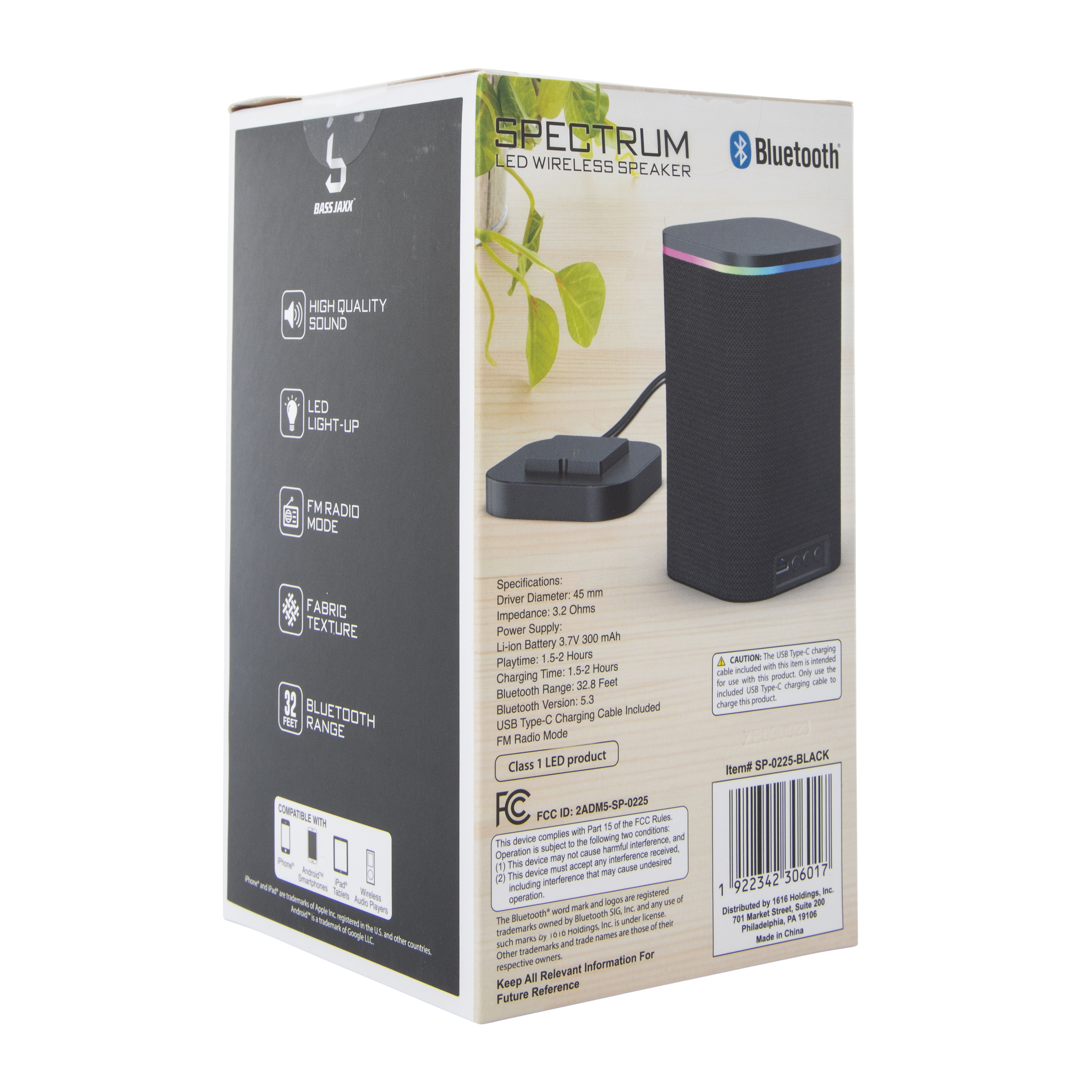 Spectrum LED Wireless Bluetooth® Speaker With Charging Dock