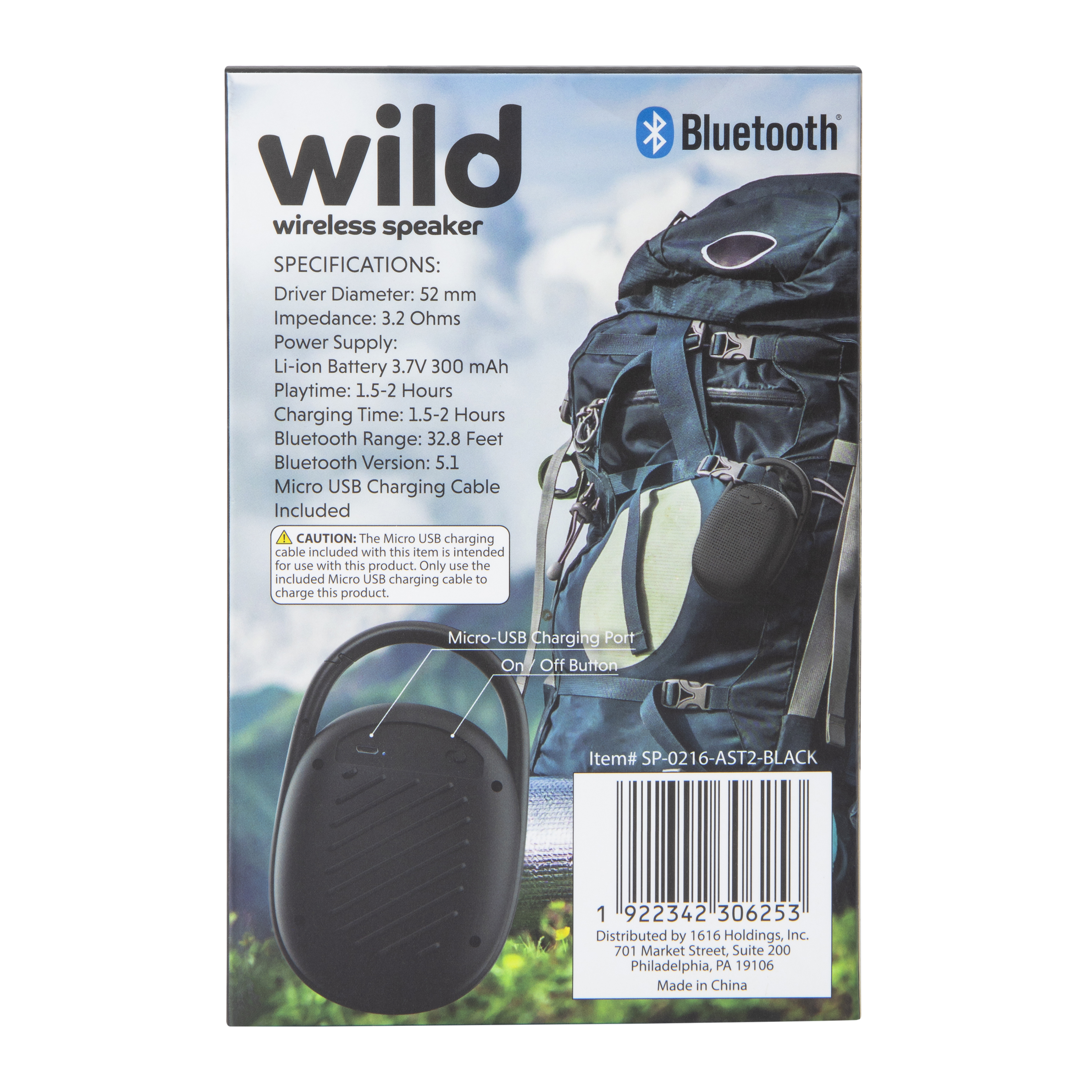Bluetooth® Wild Carabiner Wireless Speaker